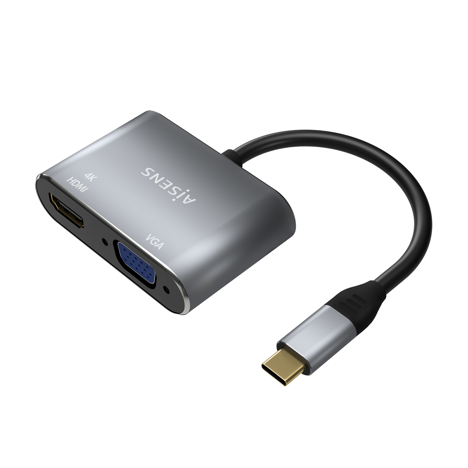 Aisens A109-0627 Adaptateur USB-C vers VGA/HDMI 15 cm Gris