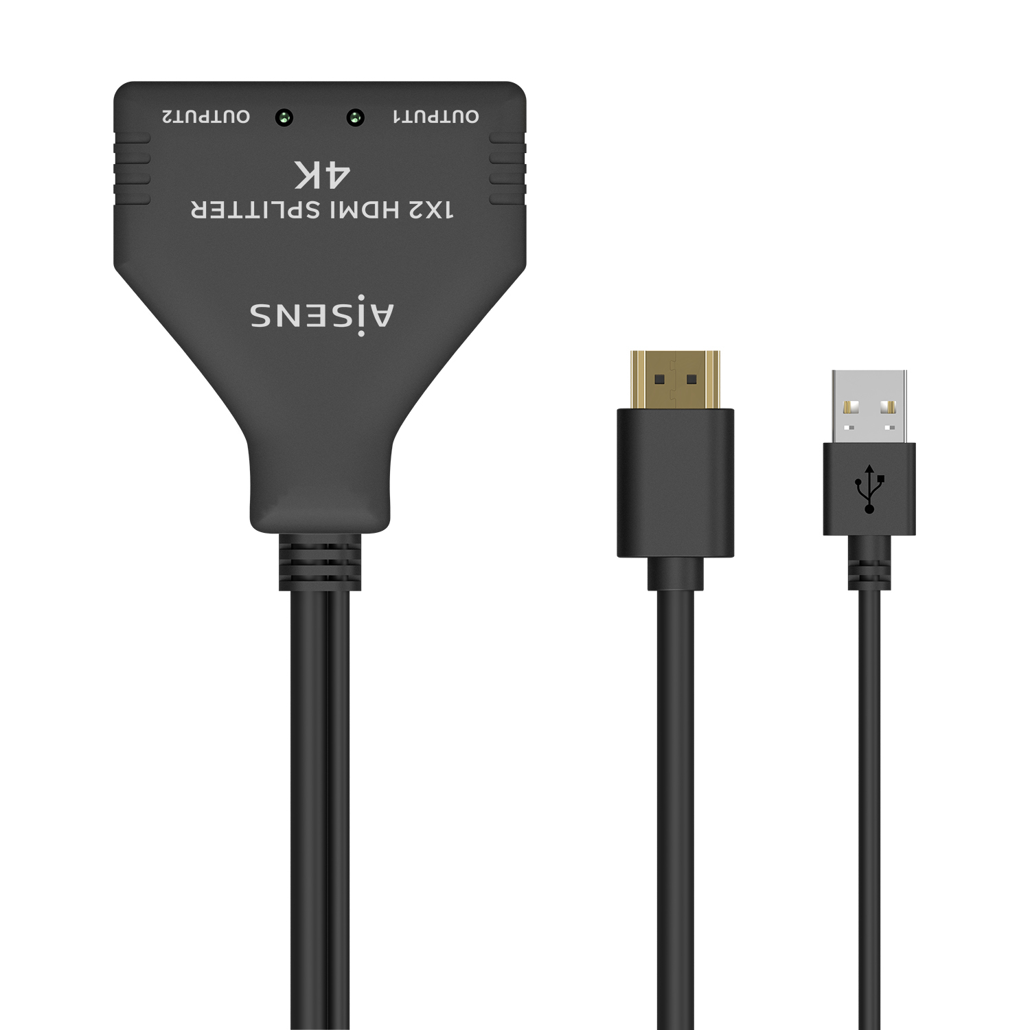 Aisens Câble répartiteur HDMI 4K avec alimentation USB 30cm