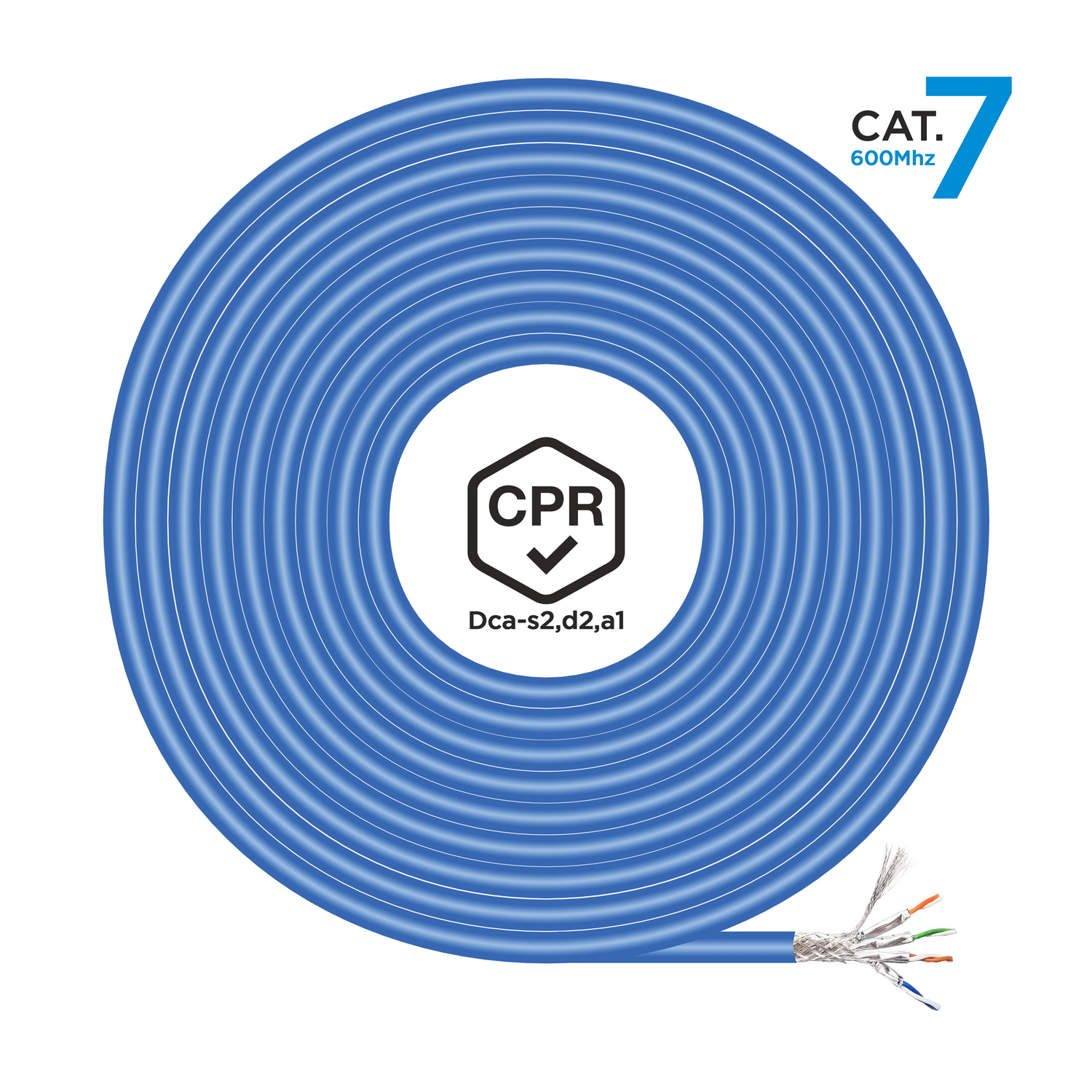 Aisens A146-0665 Bobine Câble Réseau RJ45 Cat.7 S/FTP AWG23 LSZH CPR DCA 305m Bleu