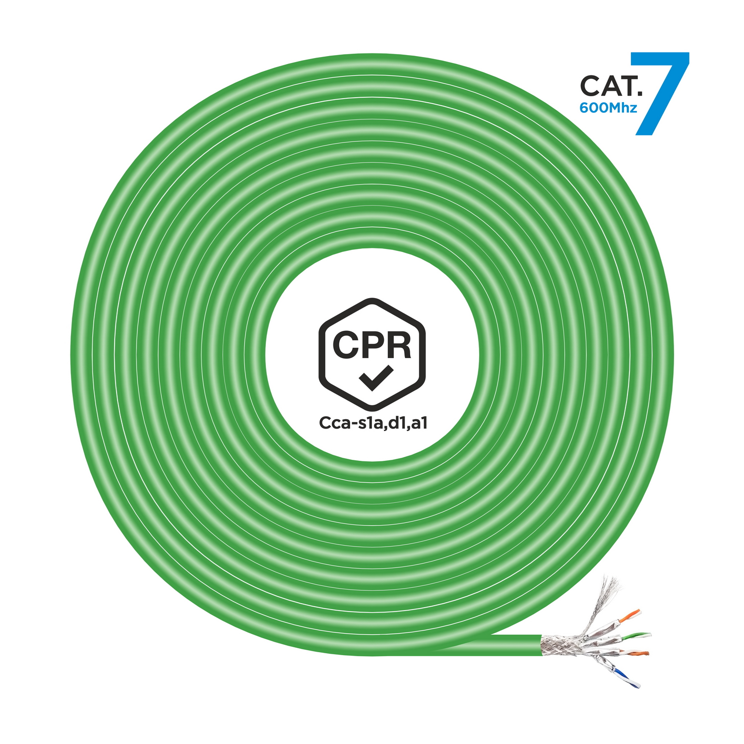 Aisens A146-0667 Bobine Câble Réseau RJ45 Cat.7 S/FTP AWG23 LSZH CPR CCA 305m Vert