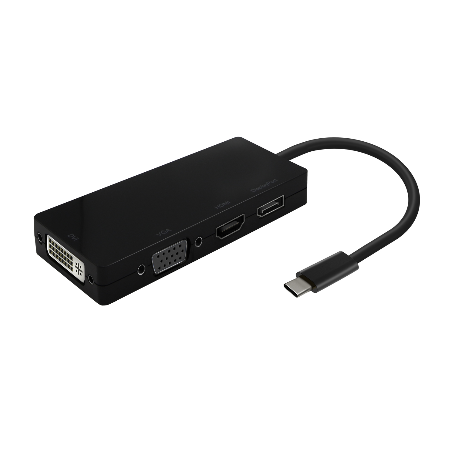 Aisens AISENS A109-0679 câble vidéo et adaptateur 0,15 m USB Type-C DVI + VGA + DisplayPort + HDMI Noir