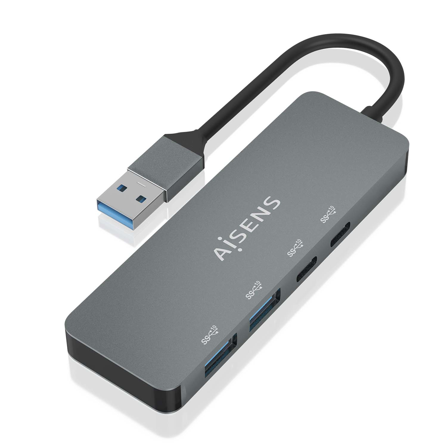 Aisens AISENS A106-0696 hub & concentrateur USB 3.2 Gen 2 (3.1 Gen 2) Type-A 10000 Mbit/s Gris