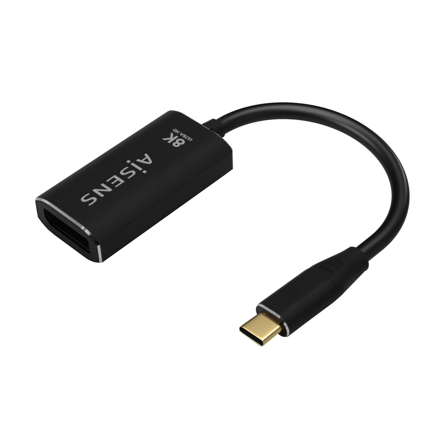 Aisens A109-0690 Convertisseur USB-C Mâle vers DisplayPort Femelle 15 cm Noir