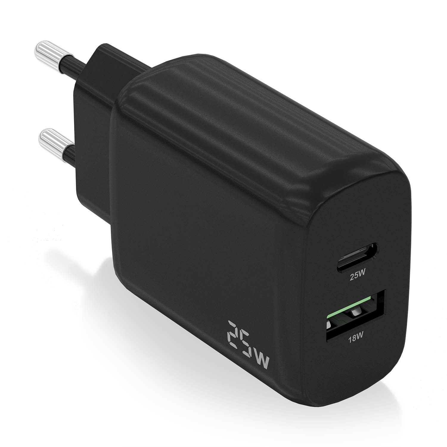 Aisens Chargeur A110-0759 25 W 1 x USB-C PD3.0 1 x USB-A QC3.0 Noir