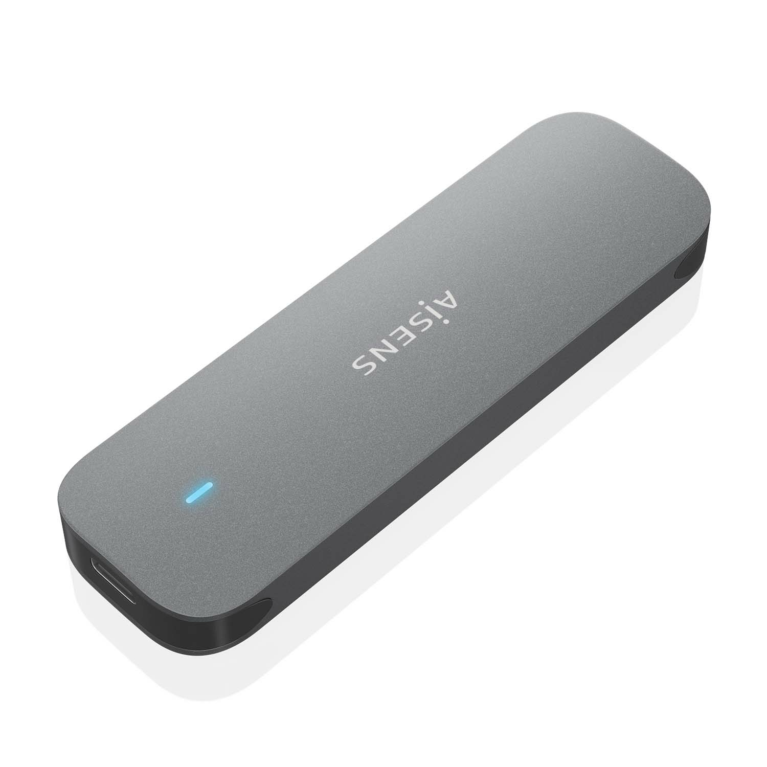 Aisens Boîtier externe USB 3.1 M.2 SATA sans vis AISENS ASM2-006GRY, gris aluminium