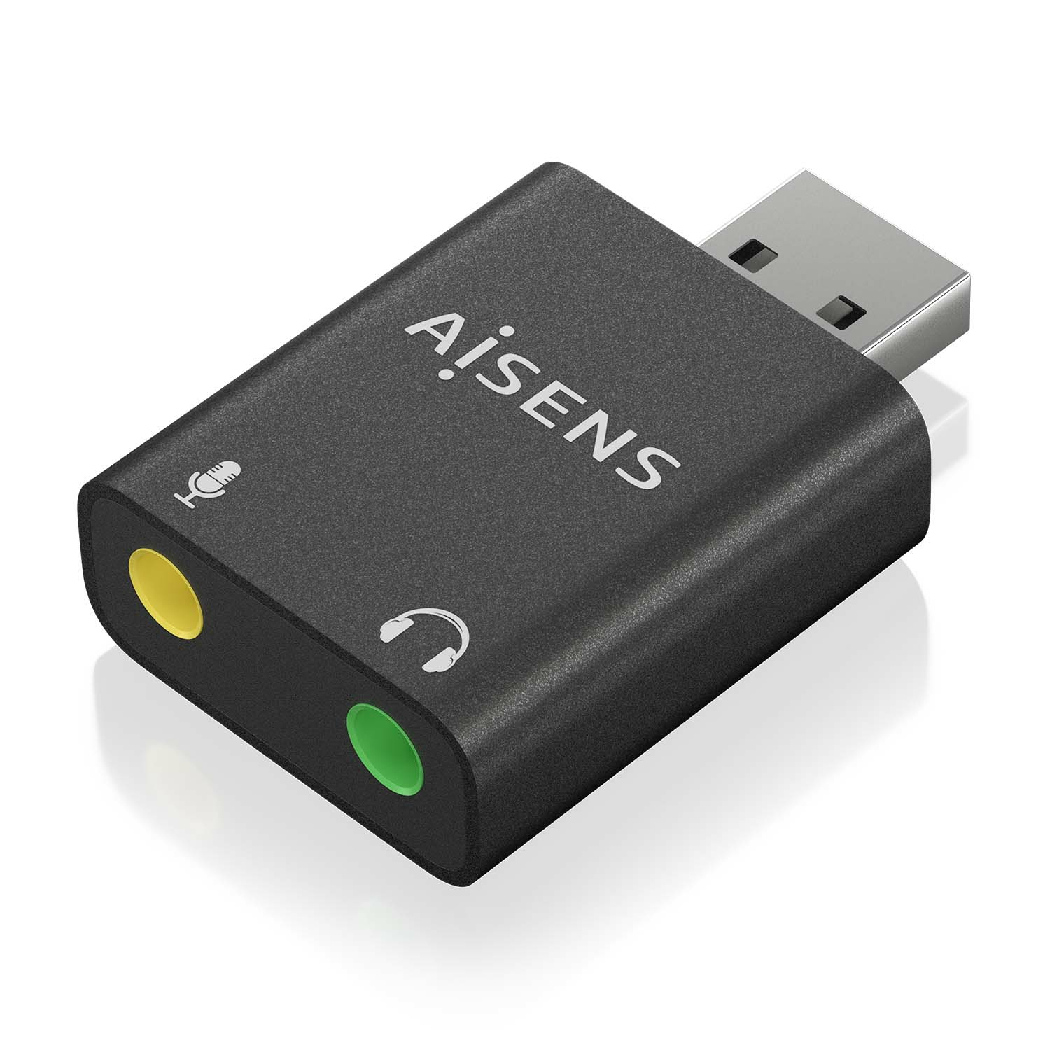 Aisens Carte son AISENS A106-0768 USB-A, convertisseur audio 16/24 bits, Plug&Play, noir
