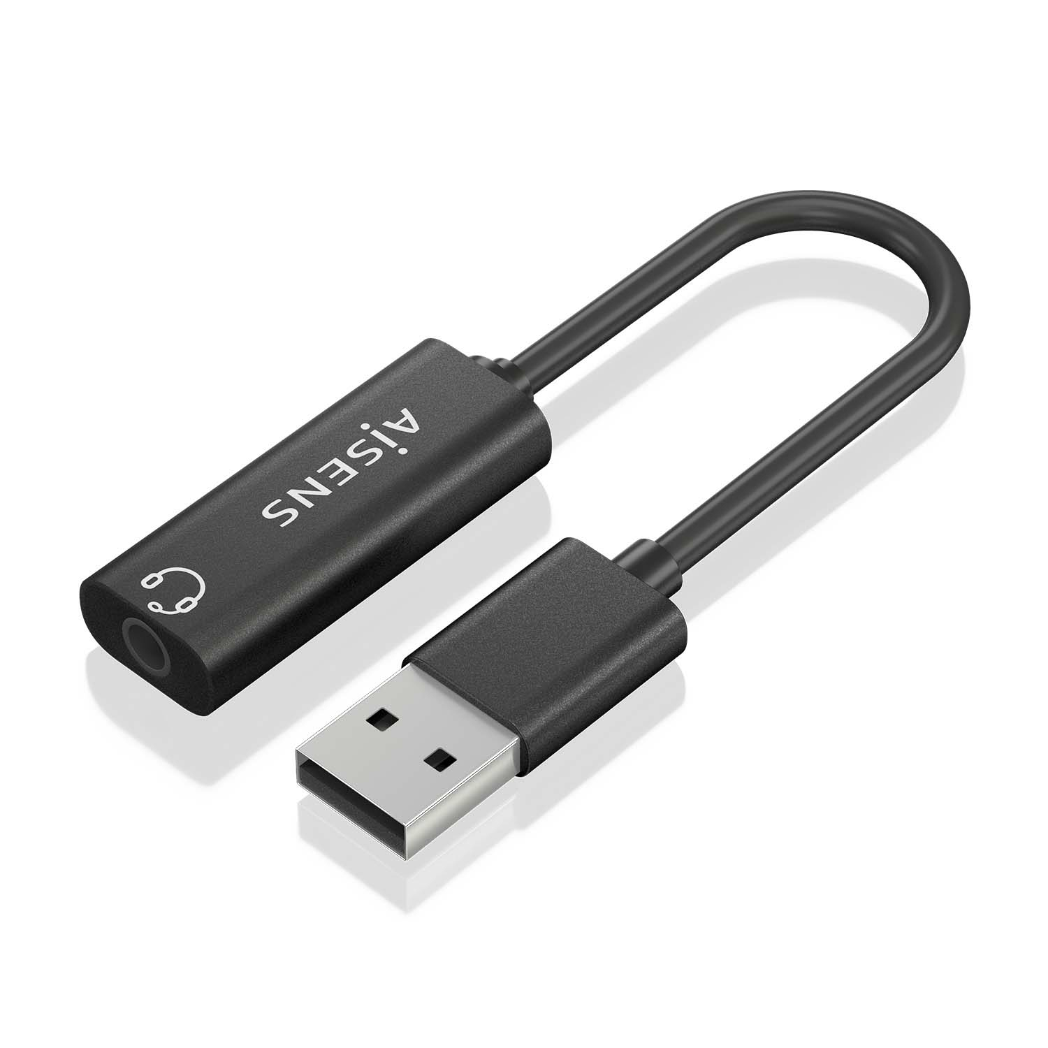 Aisens Carte son AISENS A106-0770 USB-A Jack 3,5 mm 48 kHz 0,1 m Noir