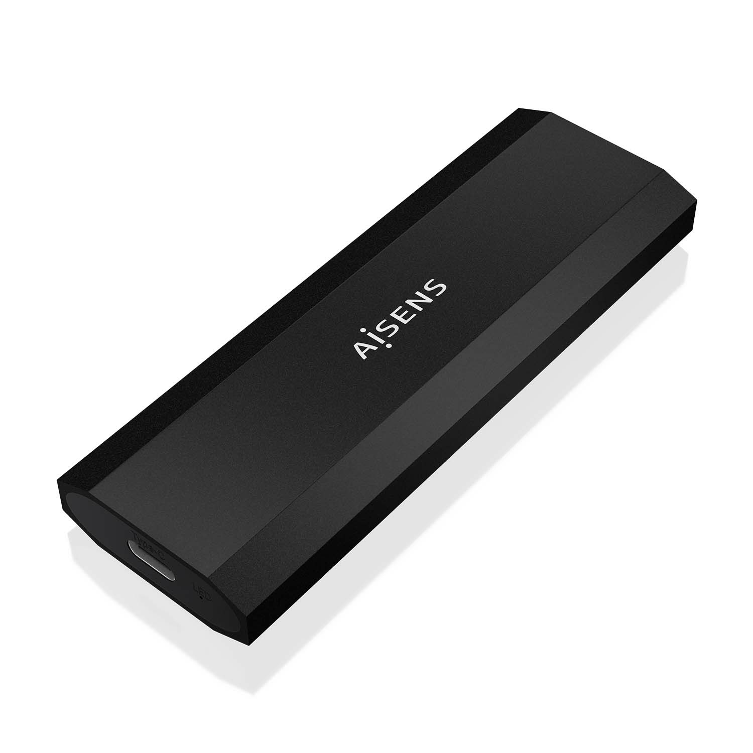 Aisens Caja Externa ASM2-028B NVMe USB 3.2 Gen2, Aluminium Noir