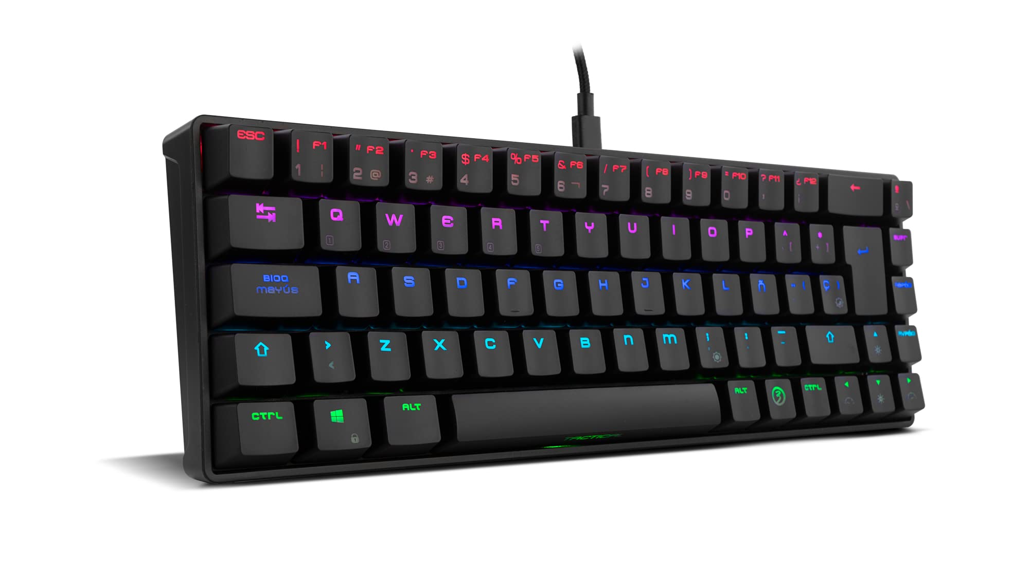 OZONE Tactique Mini Clavier Mécanique RGB USB/Bluetooth Commutateur Outemu Rouge