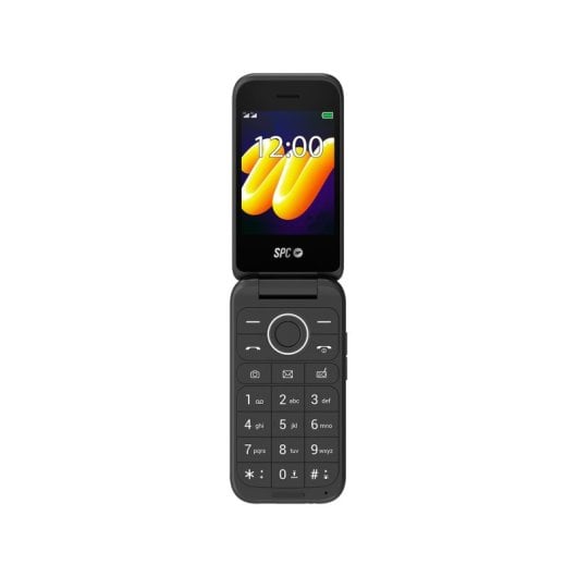 Spc Téléphone à clapet 4G double SIM sans Internet, 2,8 pouces, appareil photo 2 Mpx, microSD 128 Mo, noir