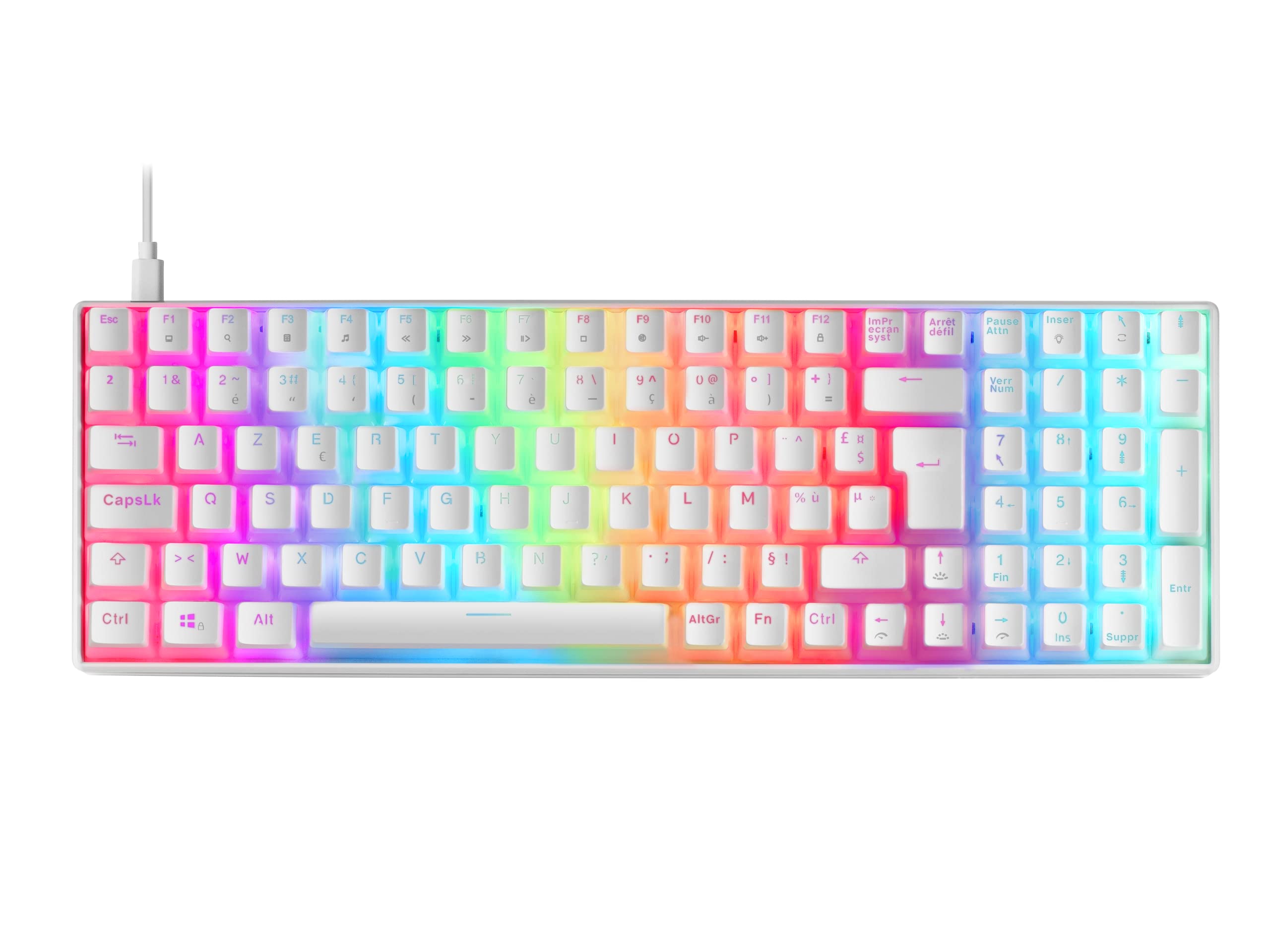 MARS GAMING Clavier Gamer mécanique MKUltra RGB (Blanc)
