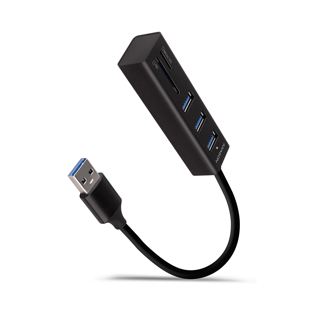 AXAGON HMA-CR3A Multiport-Hub, USB 3.0 Typ A, 3x USB-A, SD, microSD