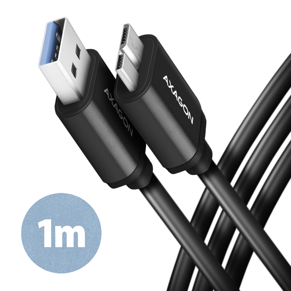 AXAGON BUMM3-AM10AB Kabel Micro-B USB sur USB-A 3.2 Gen 1, noir