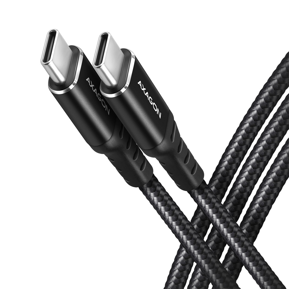 AXAGON BUCM-CM10AB USB-C à USB-C 2.0 Kabel, 1m, PD 60W, 3A, geflochten