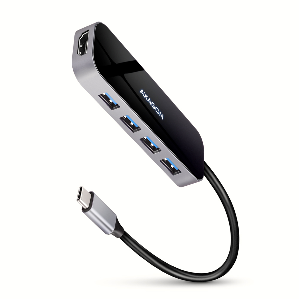 AXAGON HMC-6H4A USB-Hub, 4x USB-A + HDMI, USB-C 3.2 Gen 1, PD 100W