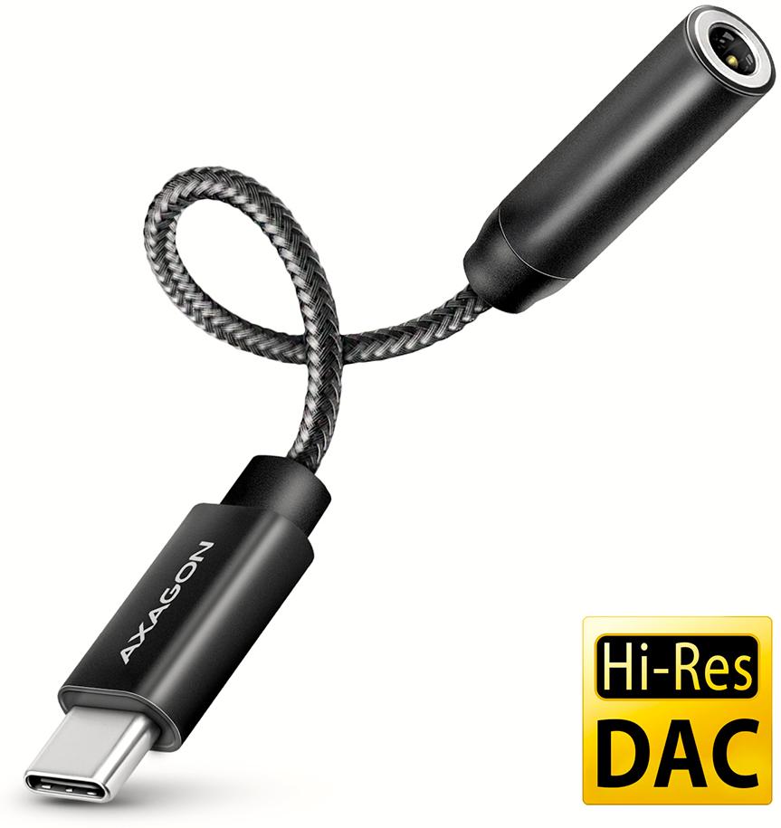 AXAGON Adaptateur ADA-HCPD USB-C vers Jack 3,5mm M/F (Noir)