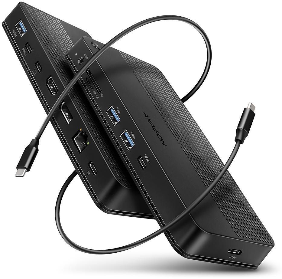 AXAGON HMC-U4 USB-C Dock, HDMI + DP, USB 3.2 Gen 2, PD 100W