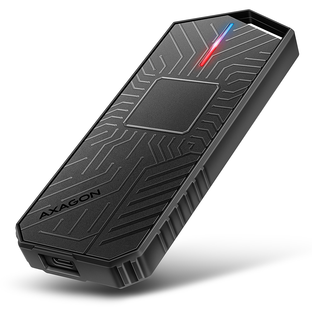 AXAGON Boitier externe USB-C 3.2 EEM2-GAM - S-ATA/NVMe M.2 Type 2280 (Noir)