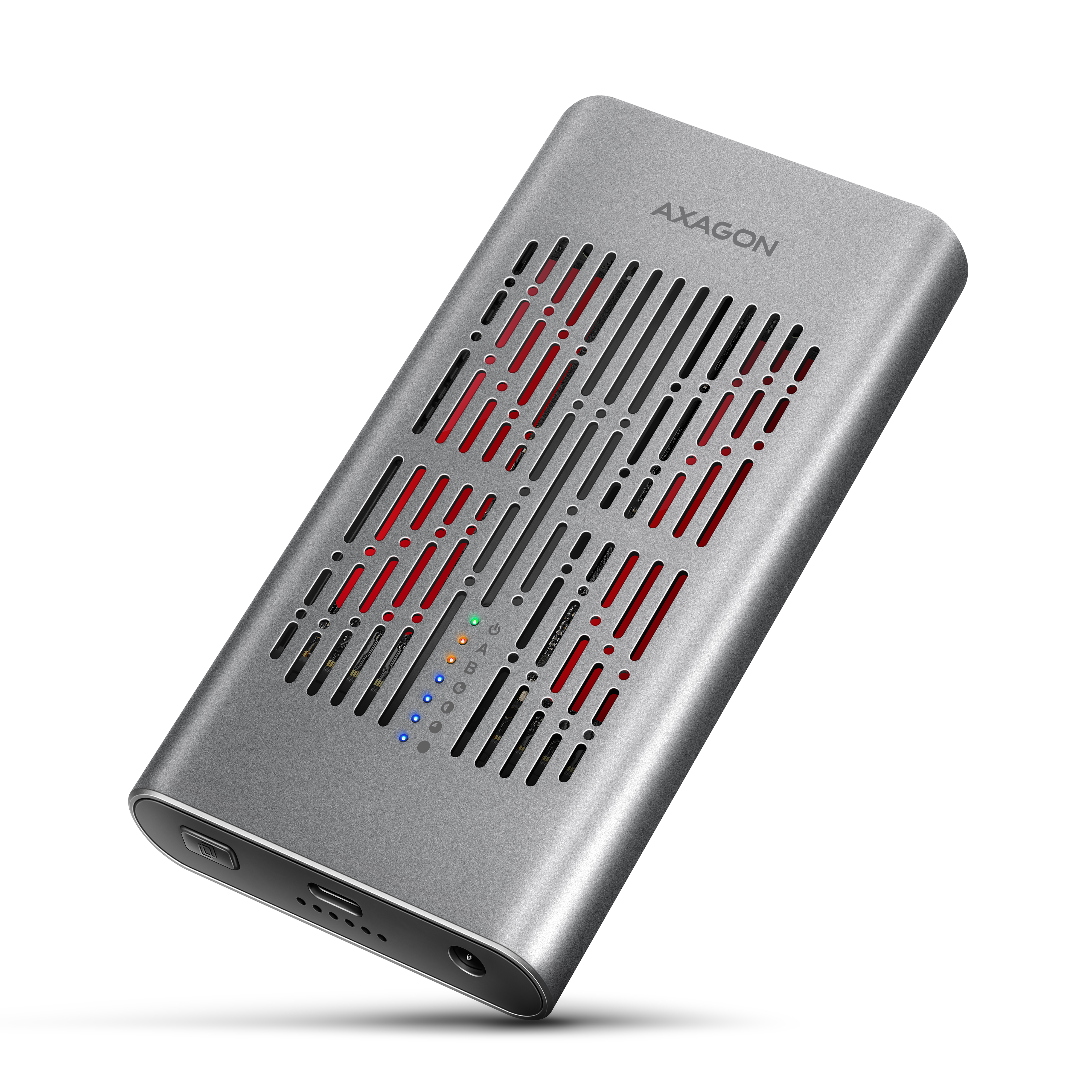AXAGON Boitier externe USB 3.2  Clone Master Box - 2x NVMe M.2 Type 2280 (Argent)