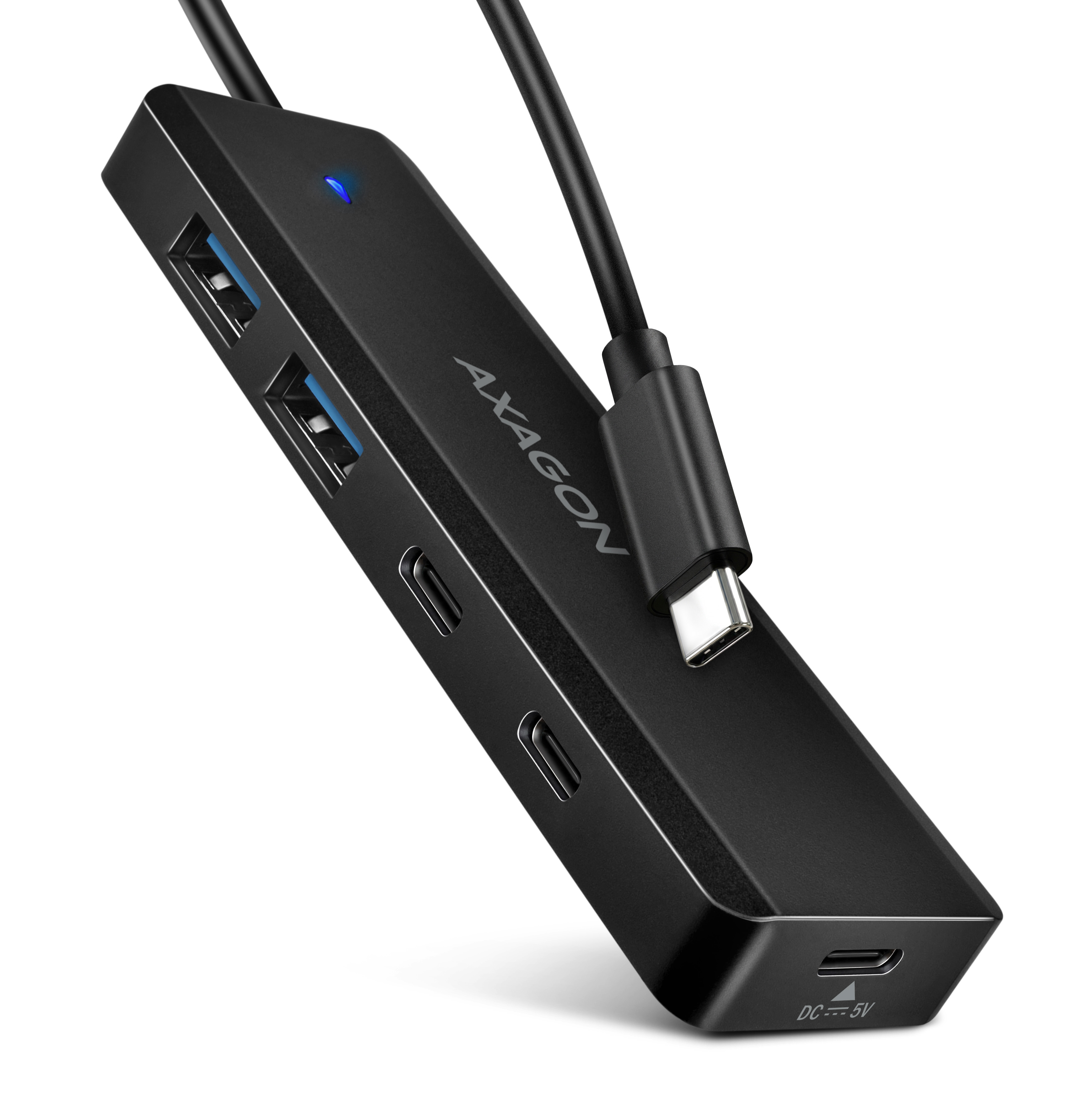 AXAGON Hub USB-C  HUE-C2C - 2x USB-A + 2x USB-C 0.19m (Noir)