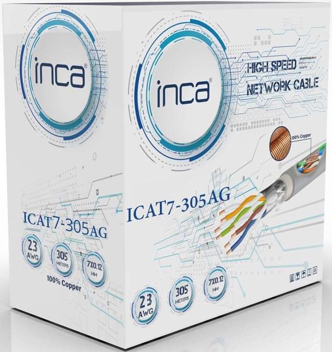 Inca Ethernetkabel ICAT7-305AG S/FTP1 23 AWG CAT7-Kabel 305M