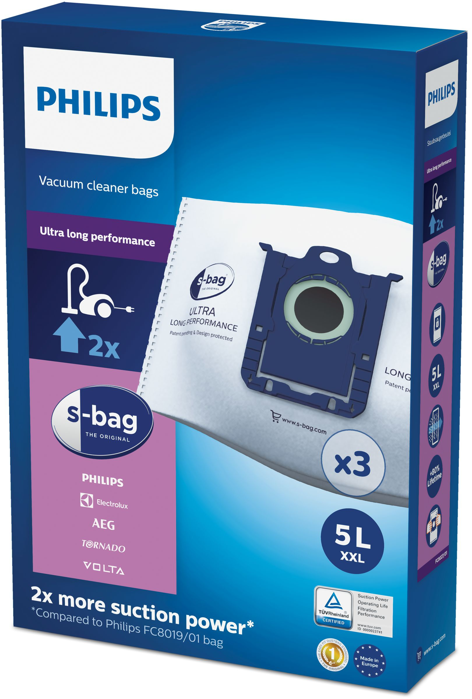PHILIPS s-bag Staubsaugerbeutel FC8027/01