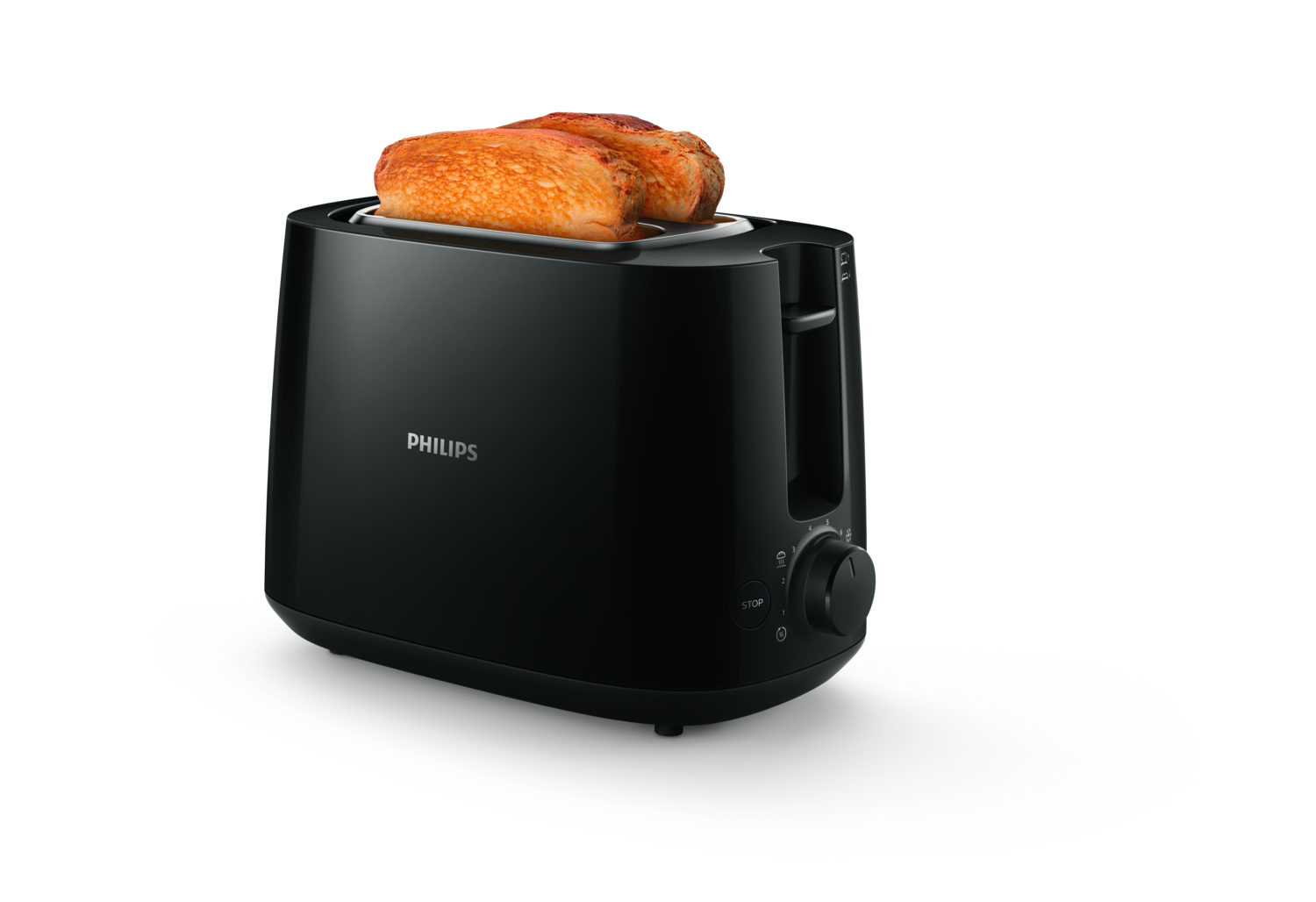 PHILIPS Toaster Plastic 2-slot bun warmer black