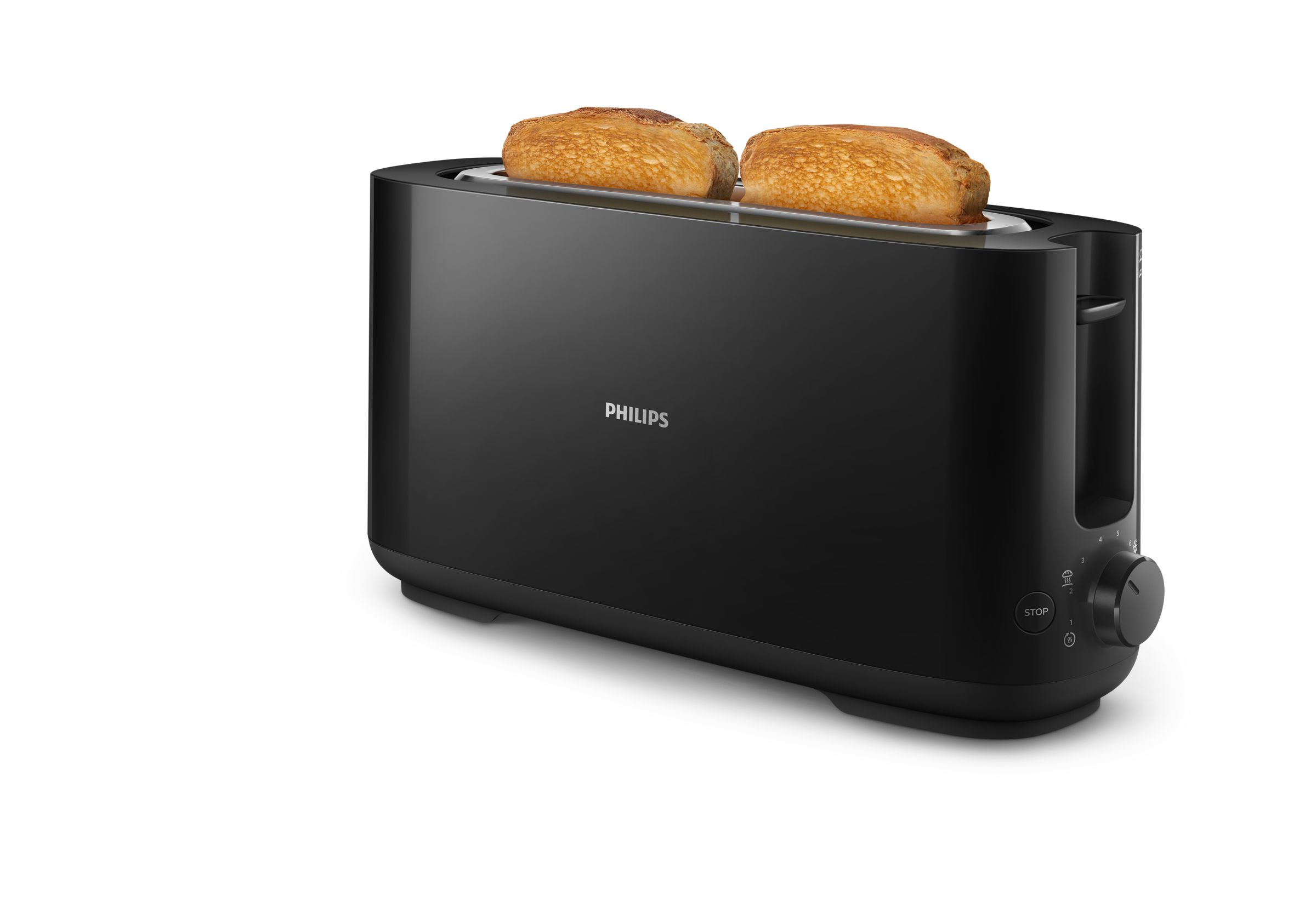 PHILIPS Toaster Plastic long slot bun warmer black