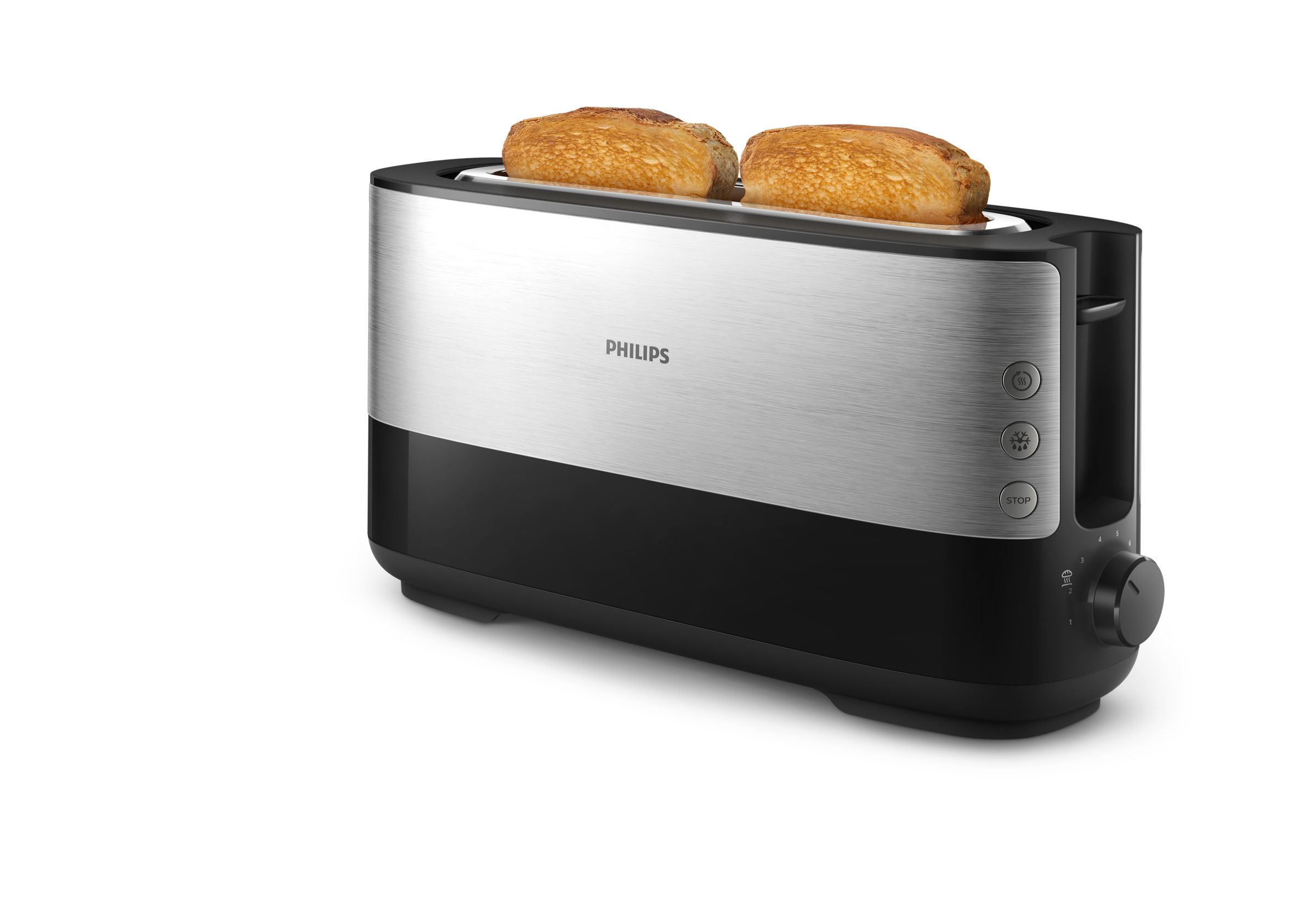 PHILIPS Grille-pain Inox & Noir