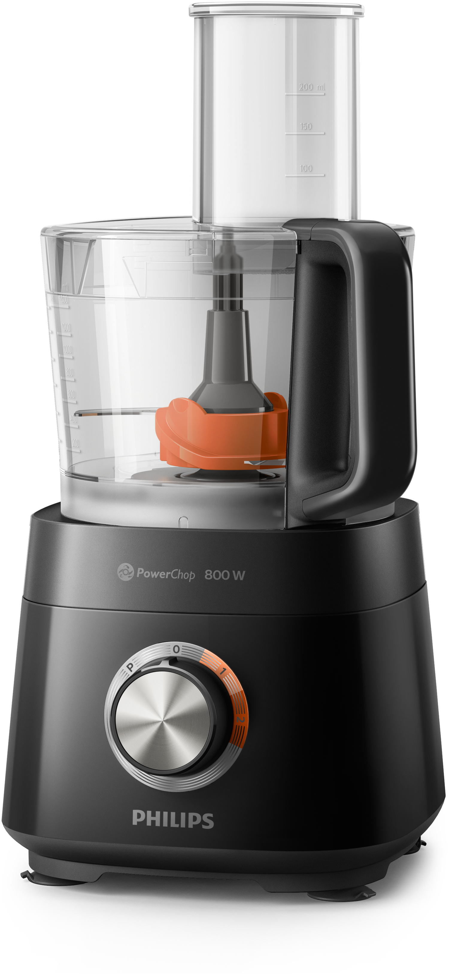 PHILIPS Food processor 800W improved 2.1l bowl 2in1 full metal disc emulsifying kneading citrus press chopping blade 1L BlenderJar color black