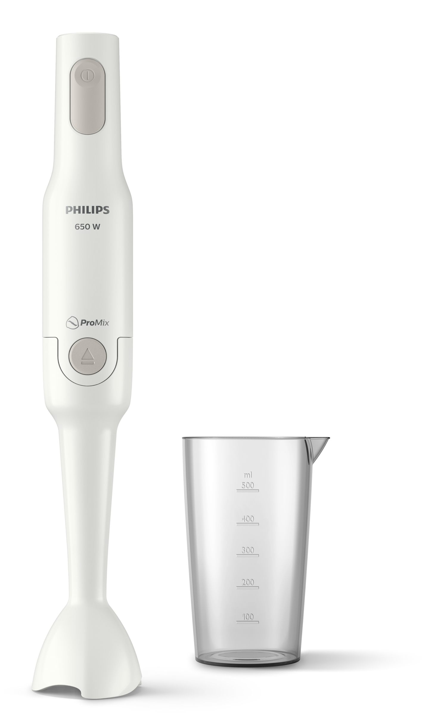 PHILIPS Hand blender 650W with plastic bar promix beaker white