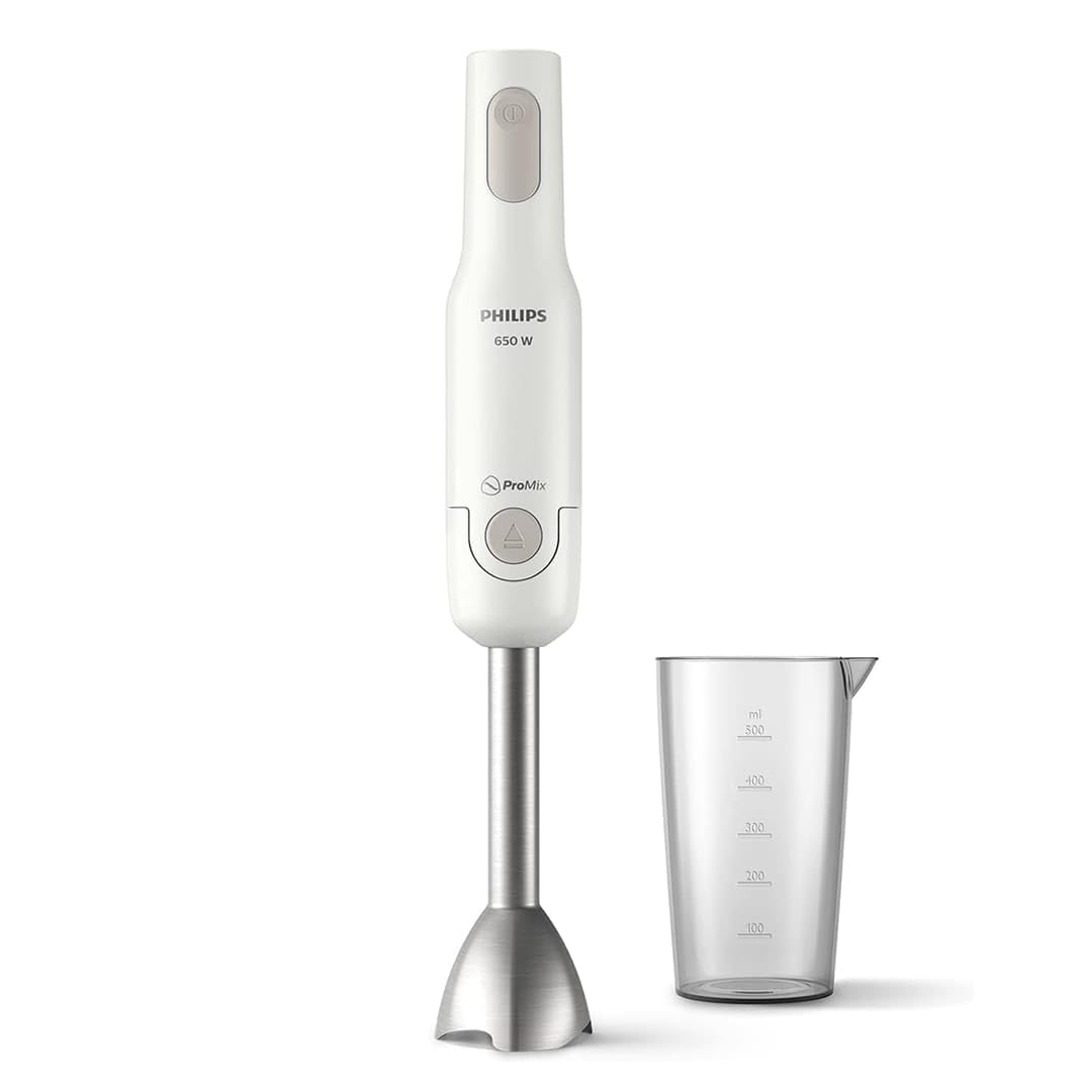 PHILIPS Hand blender 650W with metal bar promixbeaker white