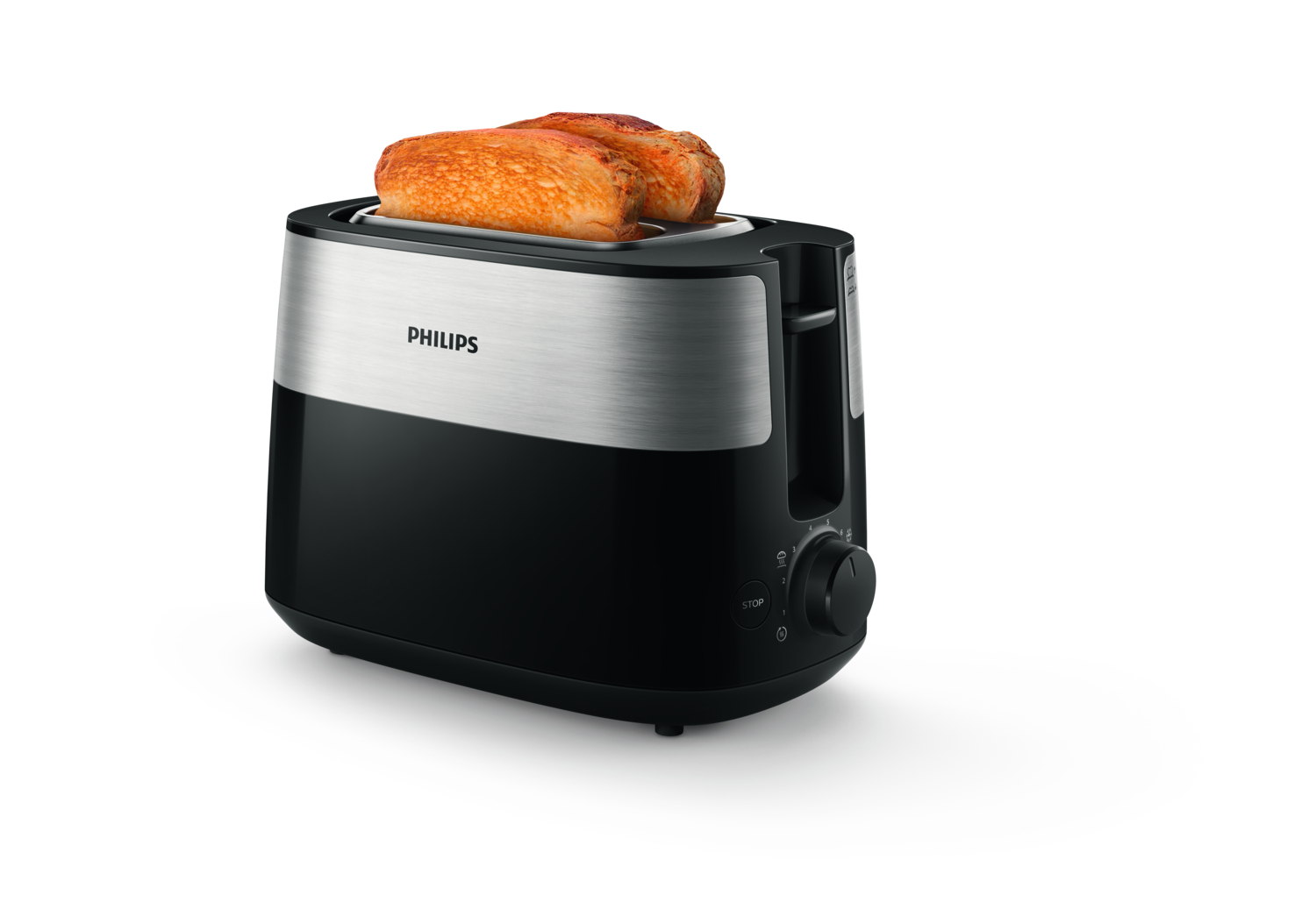 PHILIPS Toaster Metal/plastic 2-slot bun warmerblack
