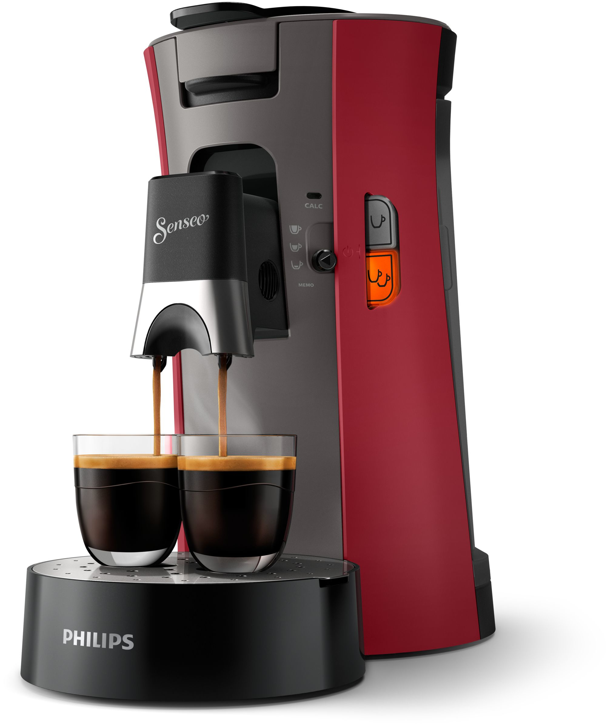PHILIPS Coffee machine New Senseo Select Deep Red/Cashmere Grey