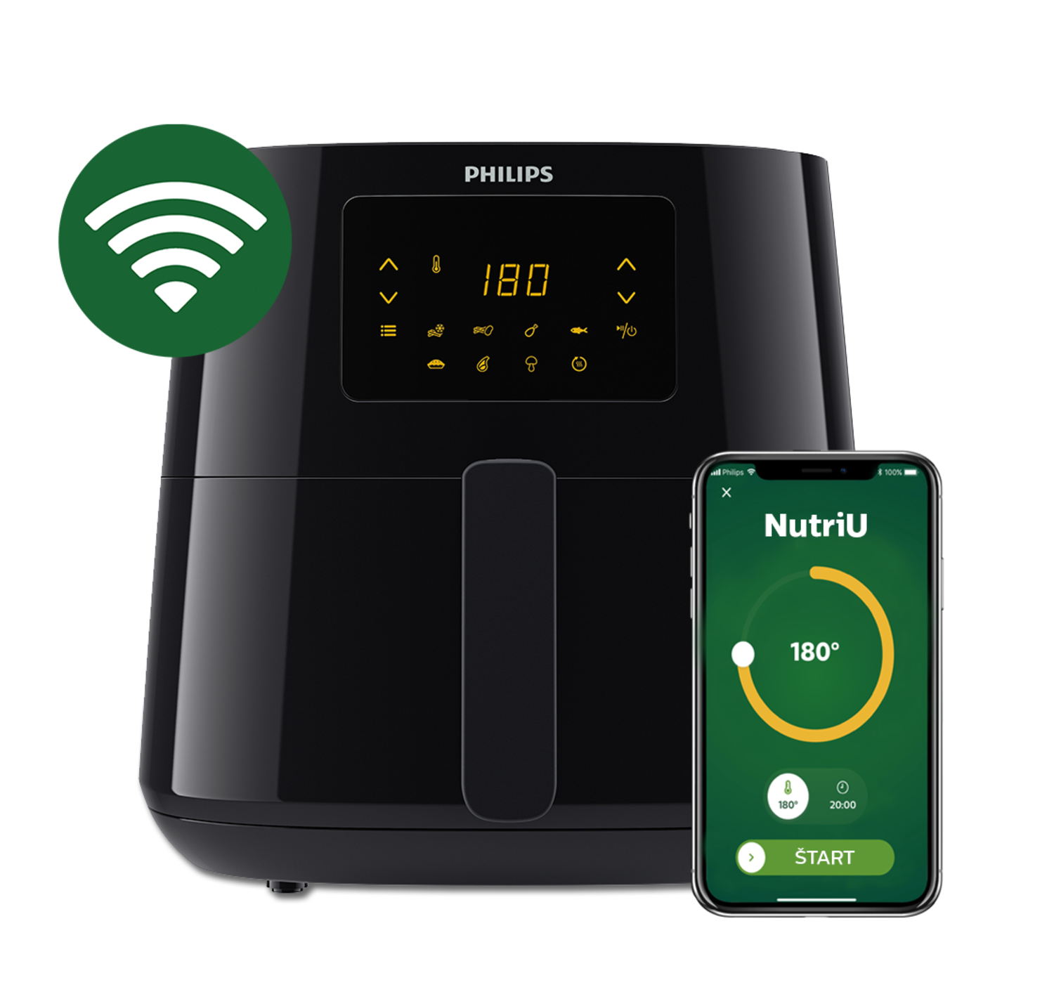 PHILIPS Airfryer 6.2L 14-in-1 funct. WiFi Connected Digital Rapid Air black body/black handle
