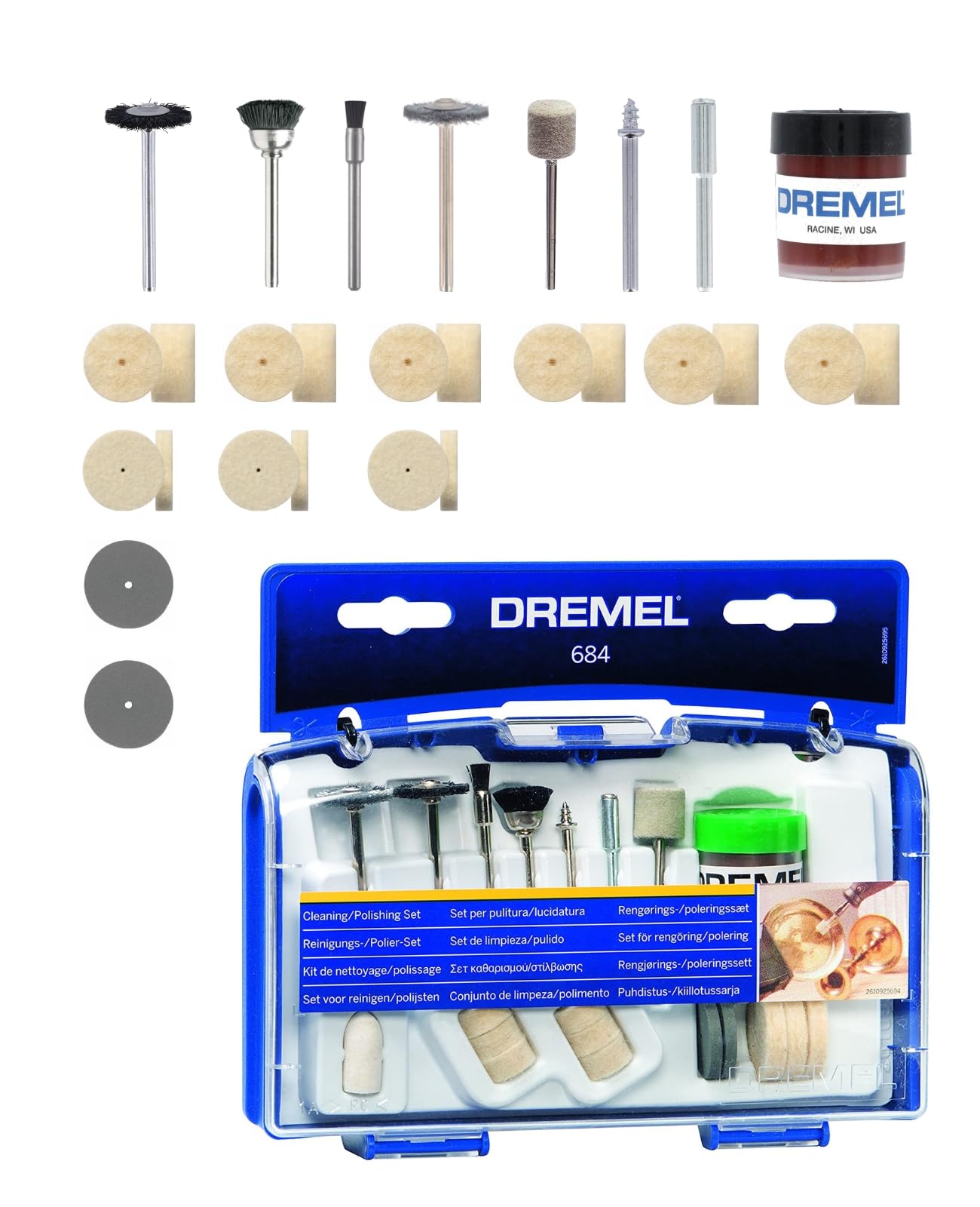 Dremel Jeu de 20 pièces nettoyage/polissage 684