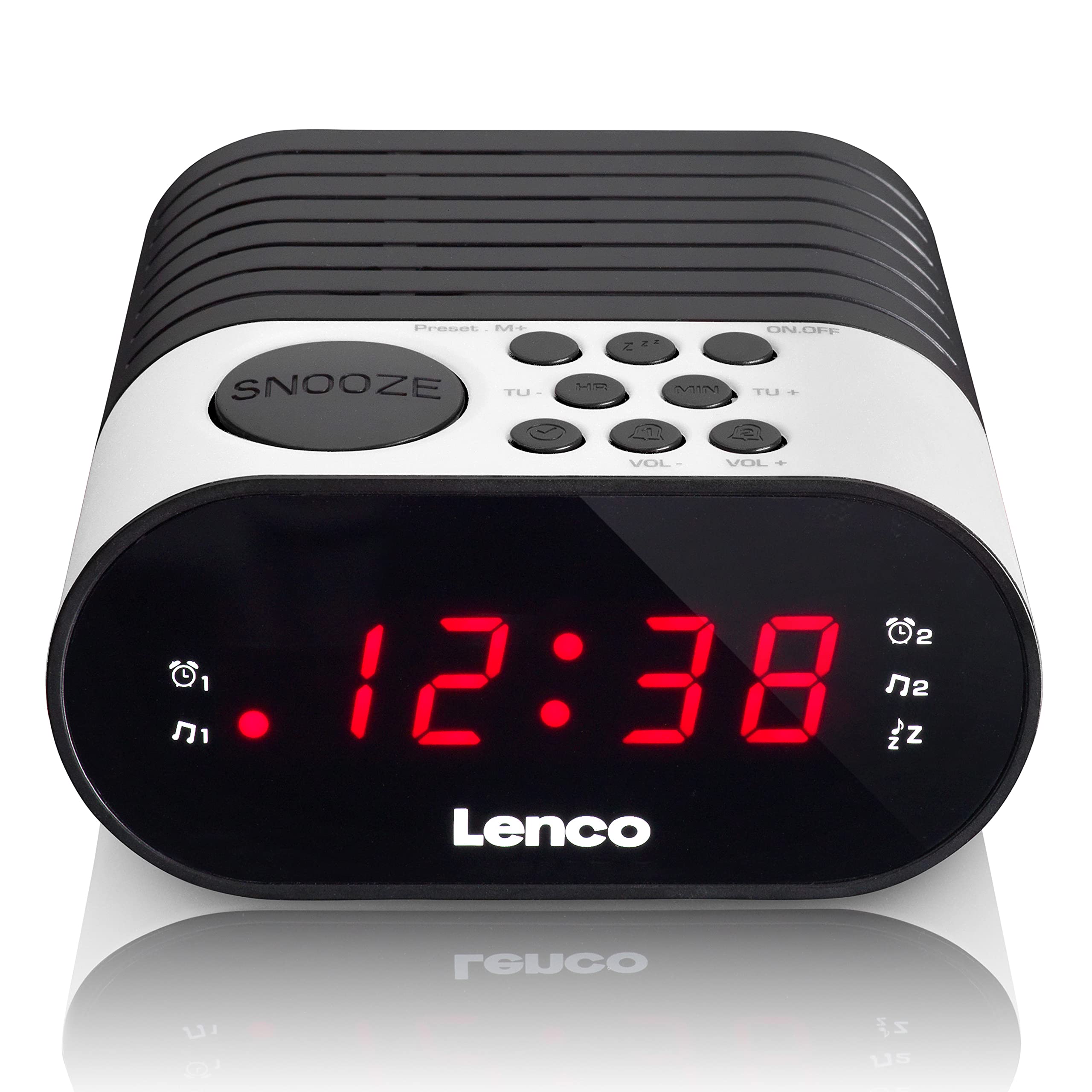 LENCO Radio-réveil Blanc