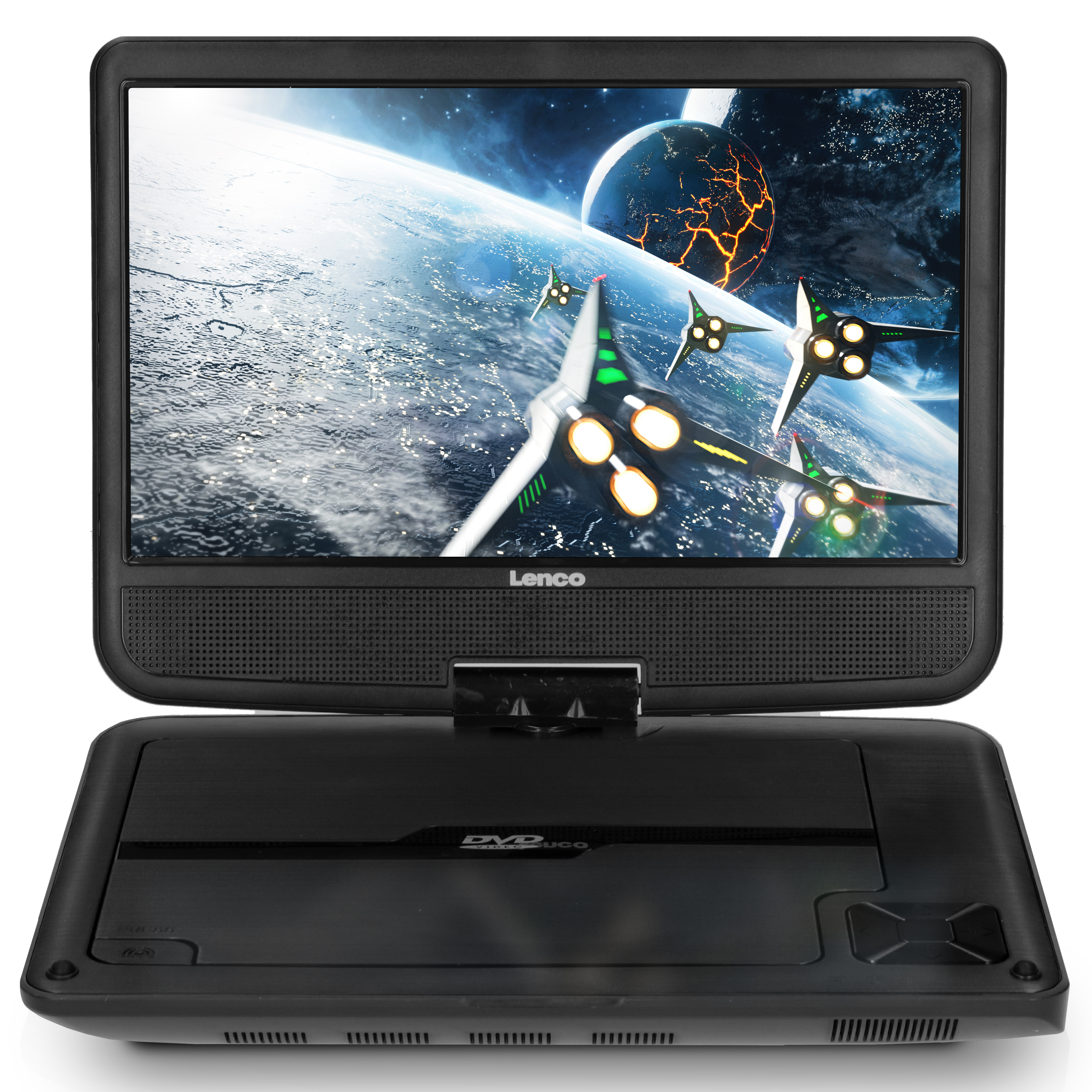 LENCO DVD portable 9 pouces nouveau design avec support Noir