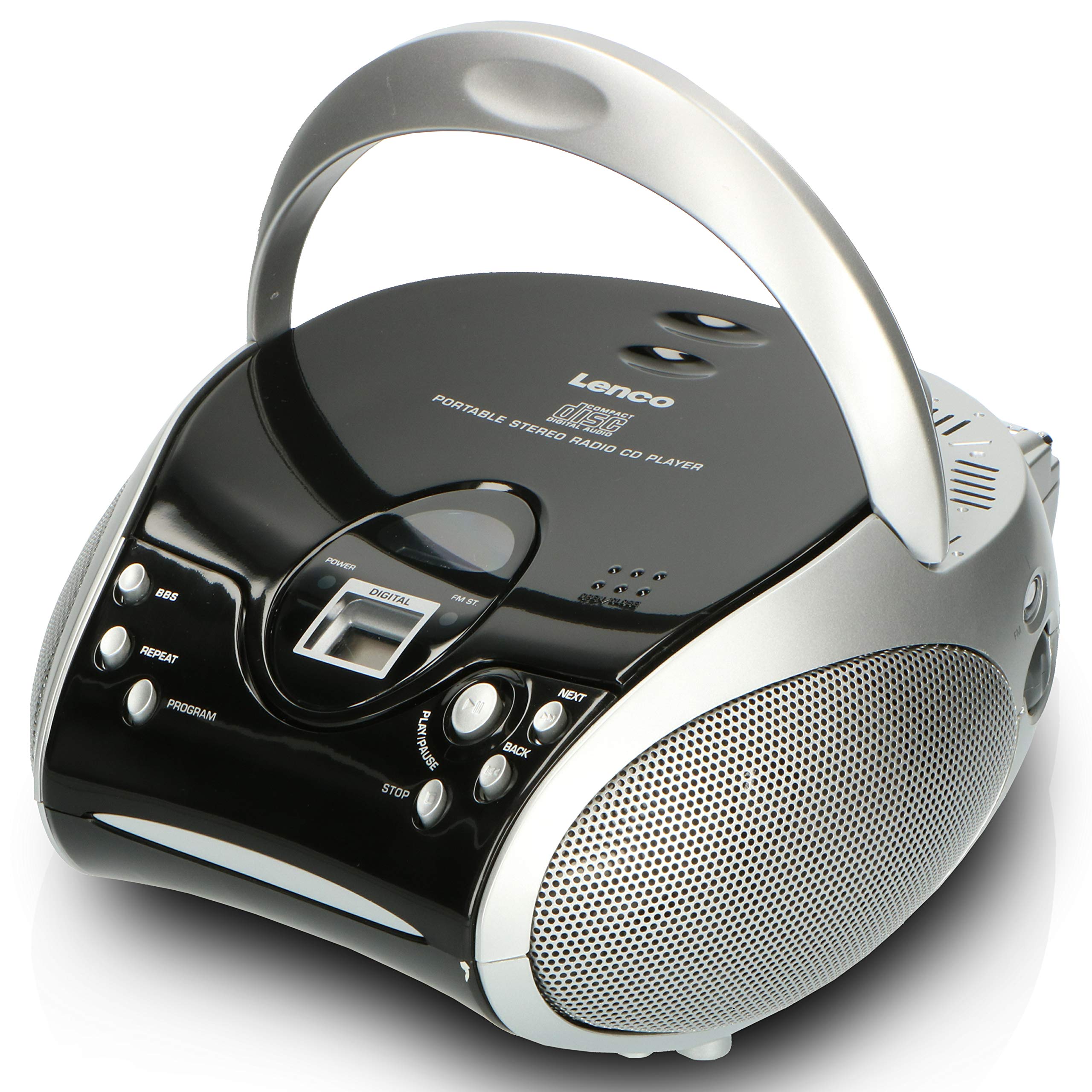 LENCO Radio FM stéréo portable avec lecteur CD Noir/argent