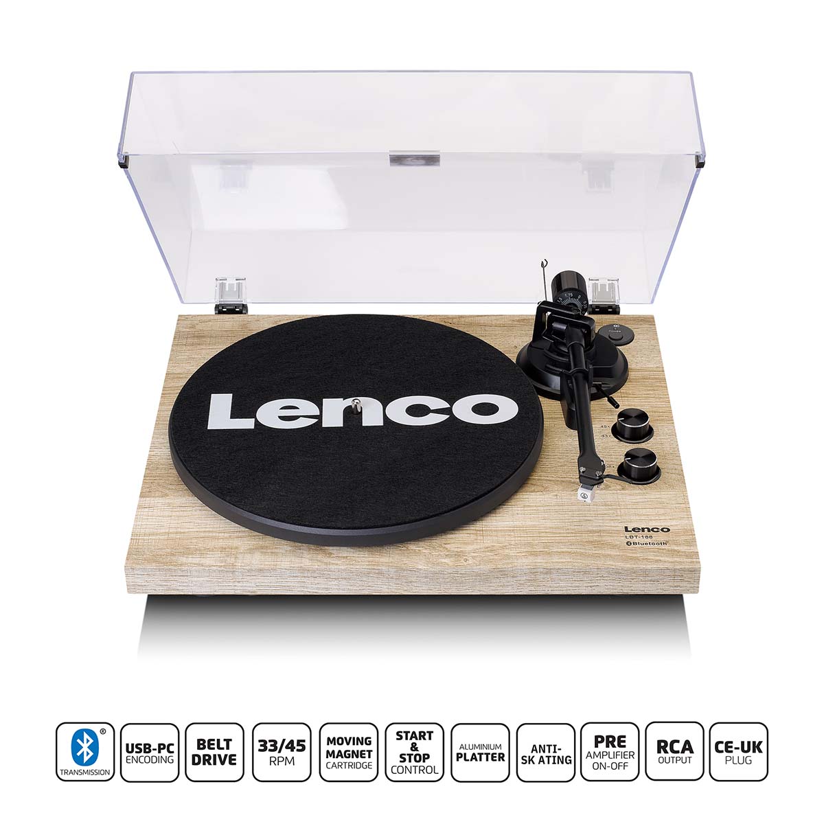 LENCO Lecteur de disques avec transmission Bluetooth® Pine