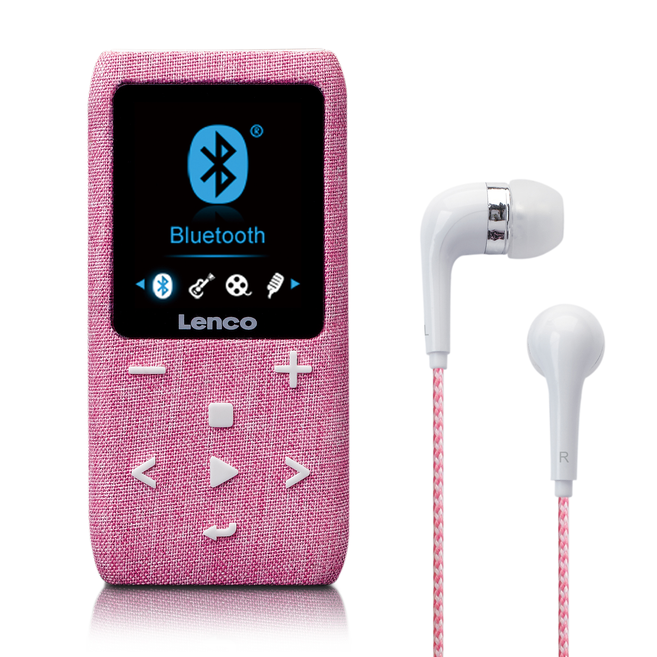 LENCO Lecteur MP3/MP4 avec Bluetooth® Carte Micro SD 8 GB Rose