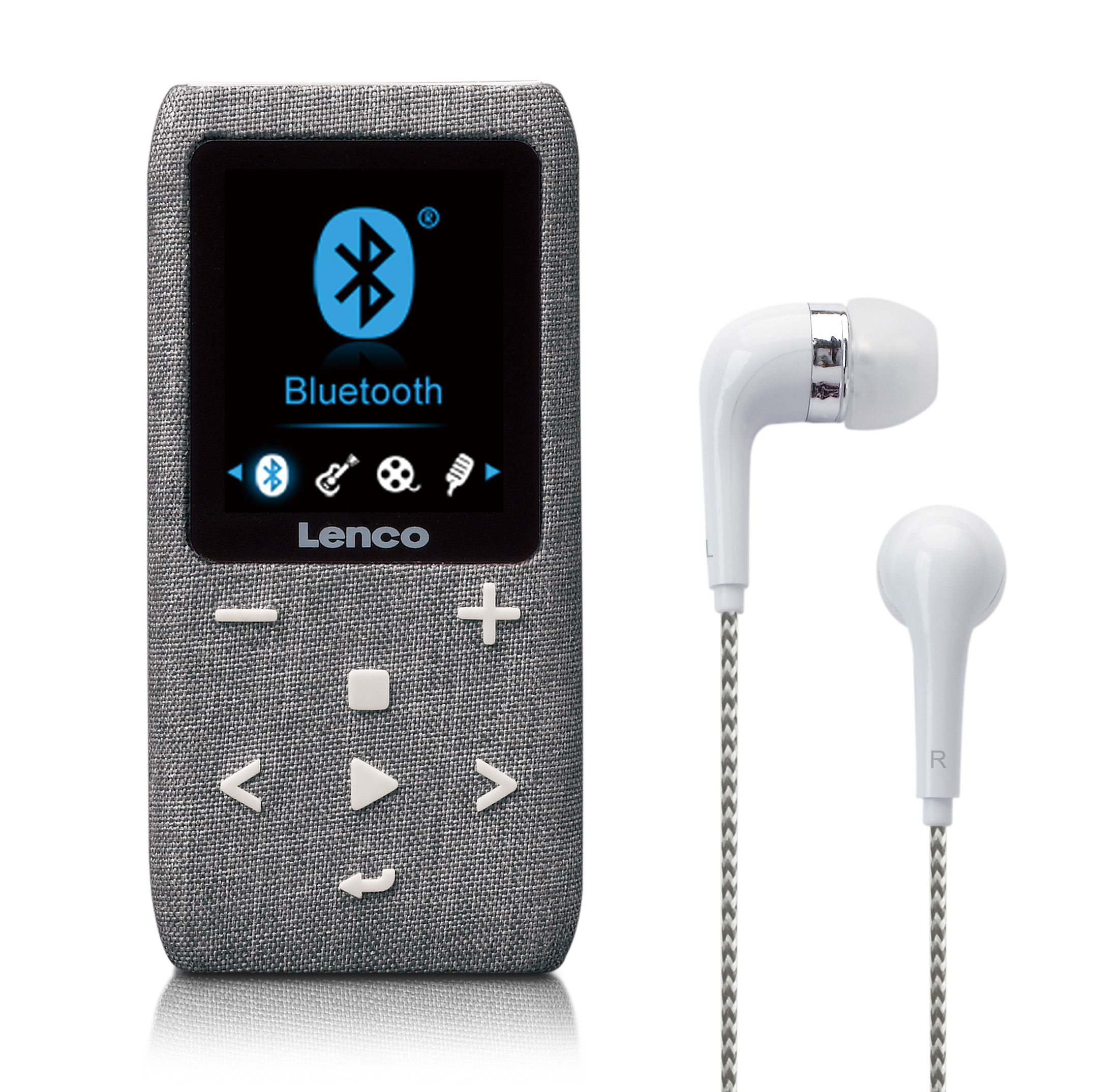 LENCO Lecteur MP3/MP4 avec Bluetooth® Carte Micro SD 8 GB Gris