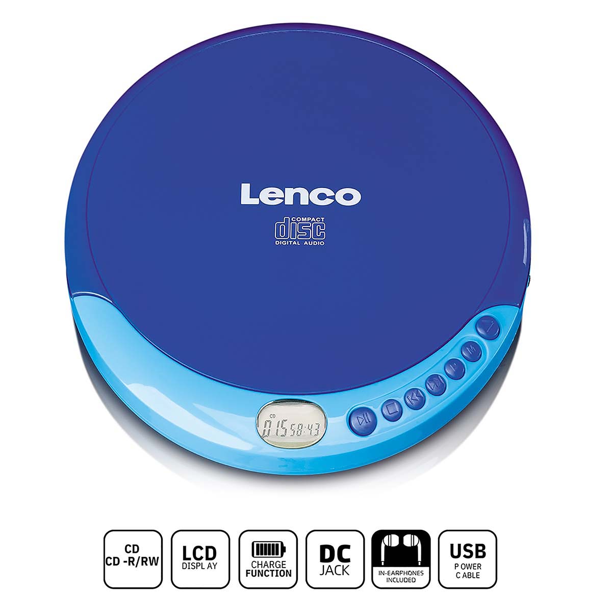 LENCO Lecteur CD portable avec fonction de recharge Bleu