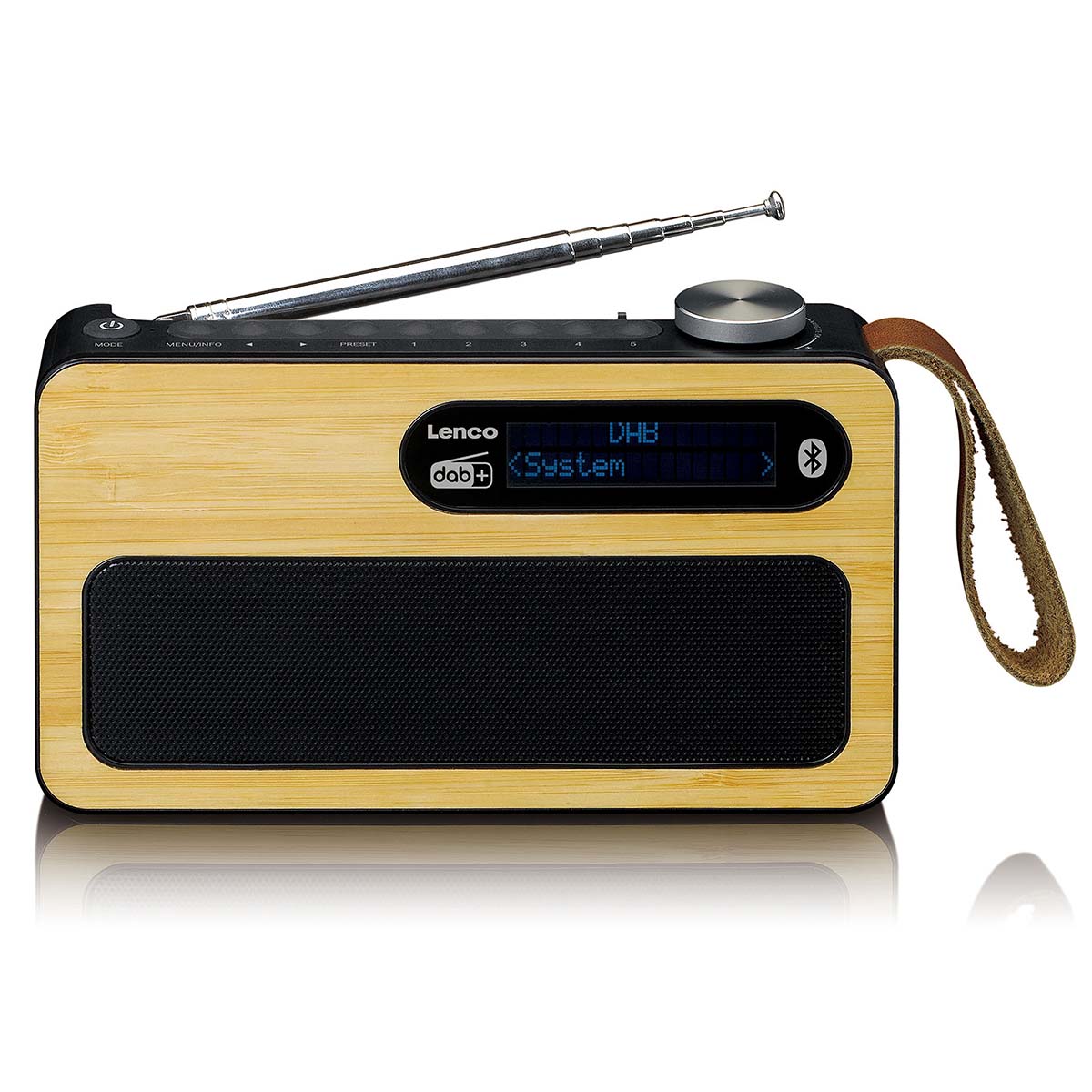 LENCO Radio portable DAB+/ FM avec Bluetooth® Bamboo Black
