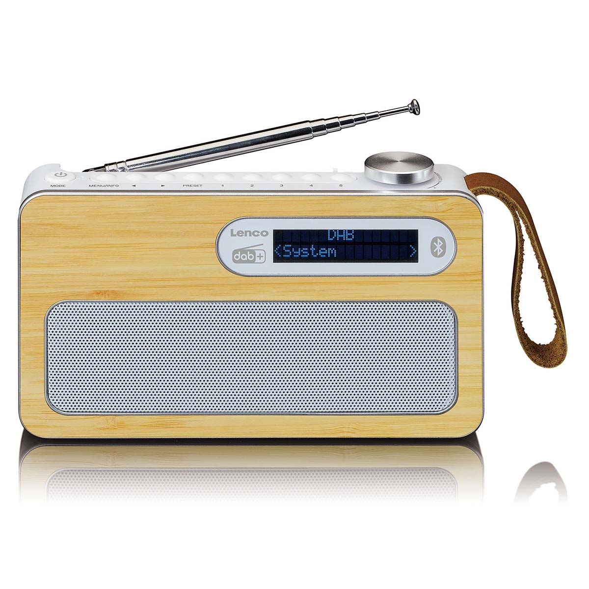 LENCO Radio portable DAB+/ FM avec Bluetooth® Bamboo White