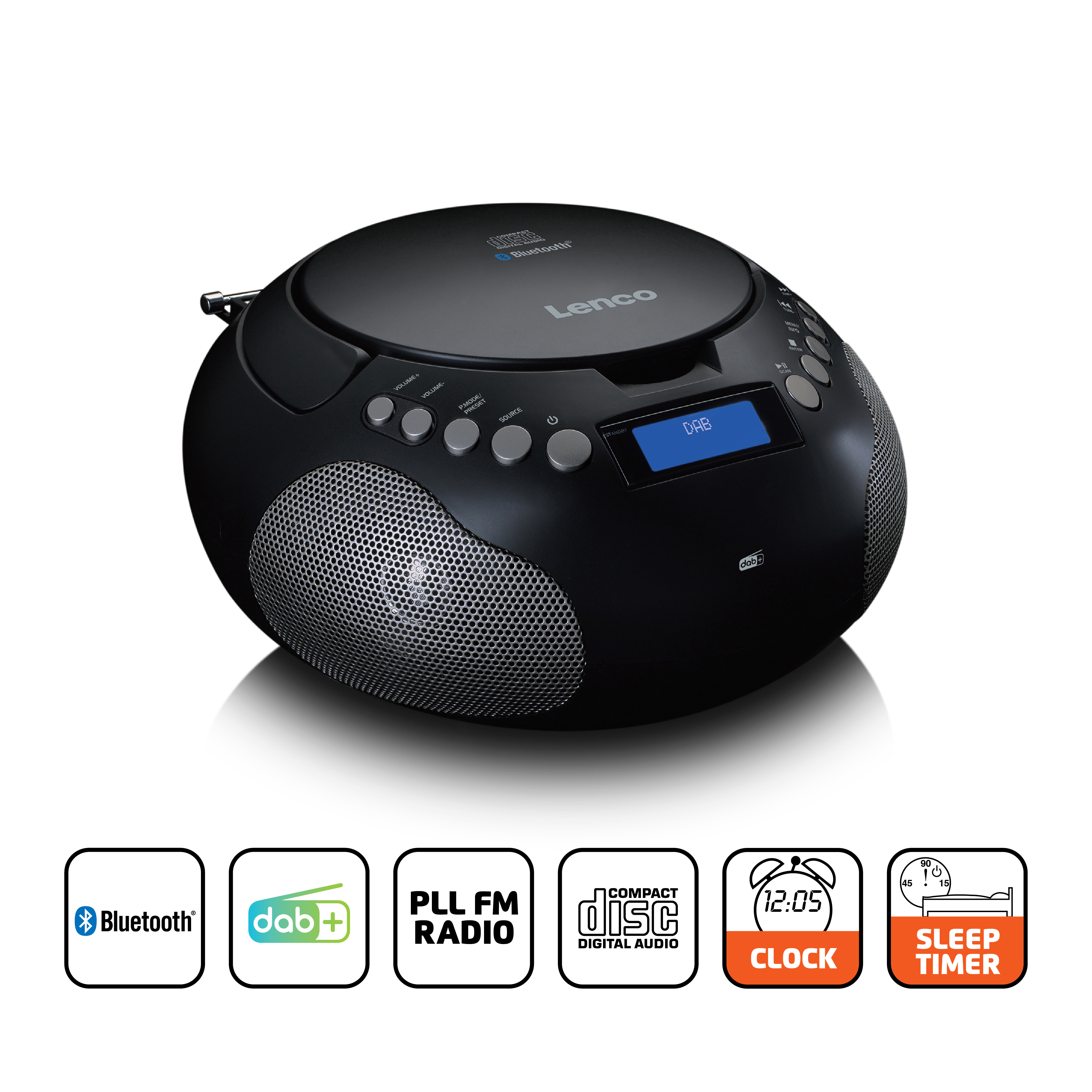 LENCO Boombox avec radio DAB+/ FM et Bluetooth® Noir