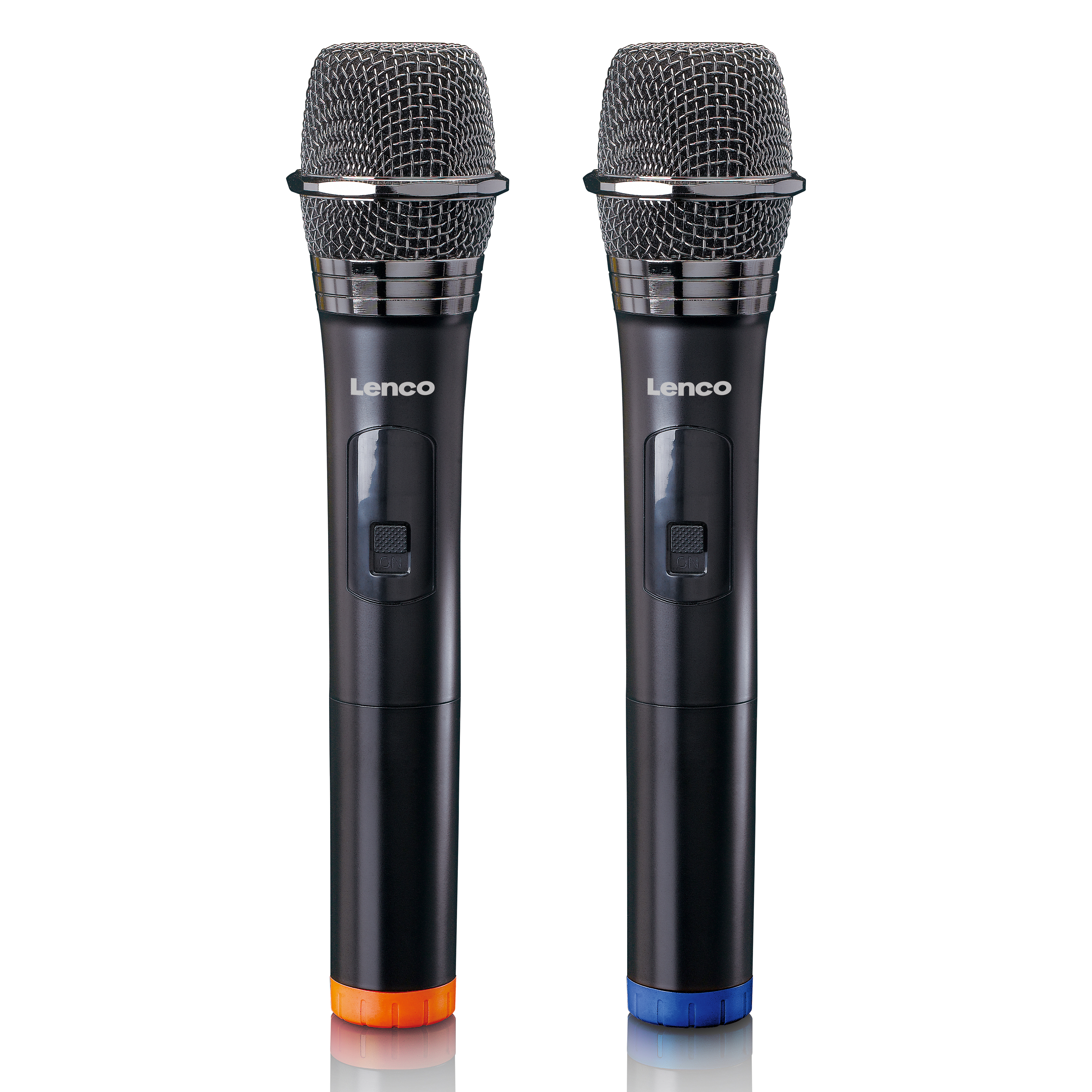 LENCO Jeu de 2 microphones sans fil avec récepteur portable alimenté par batterie