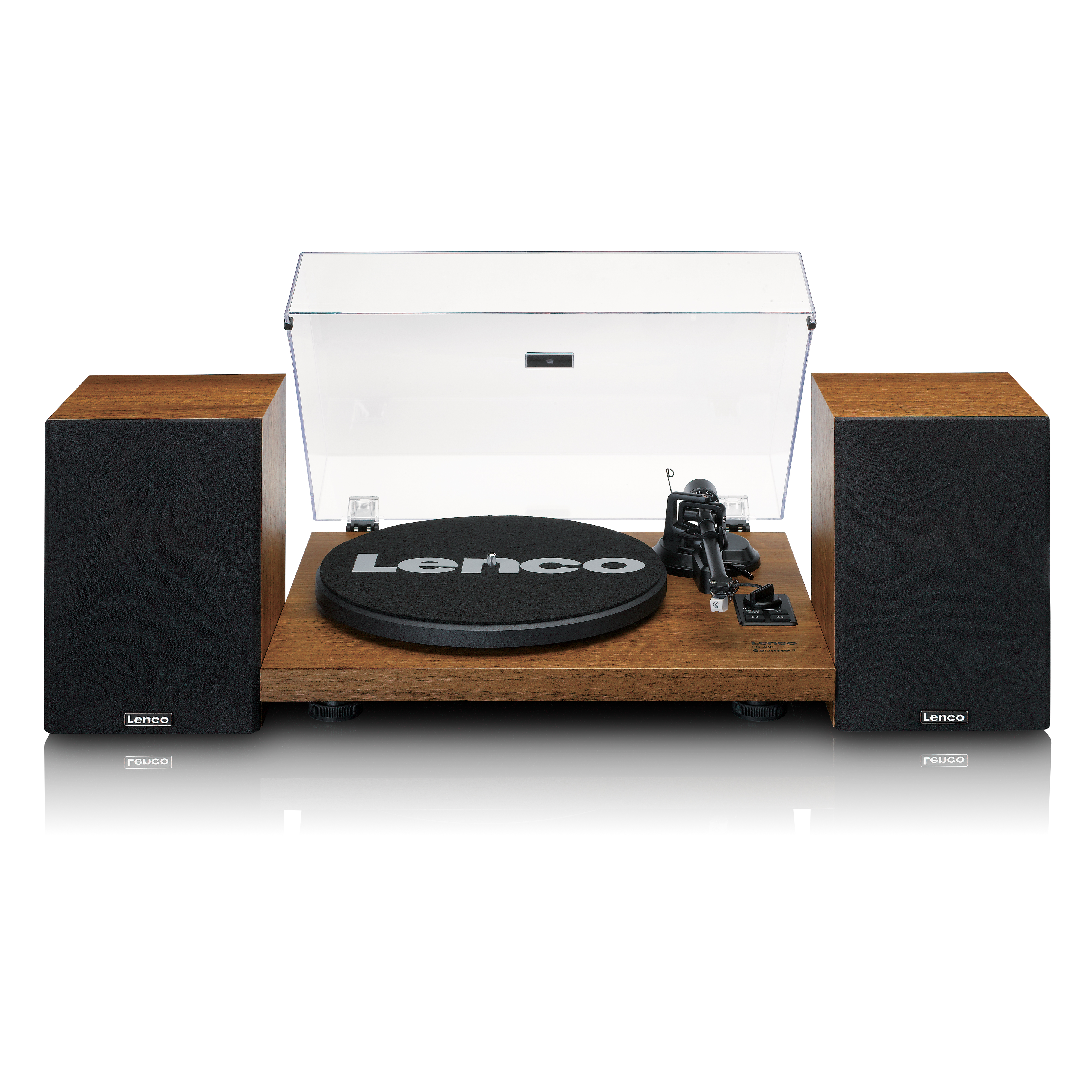 LENCO Lecteur de disques avec amplificateur intégré et Bluetooth® et 2 haut-parleurs externes Wood