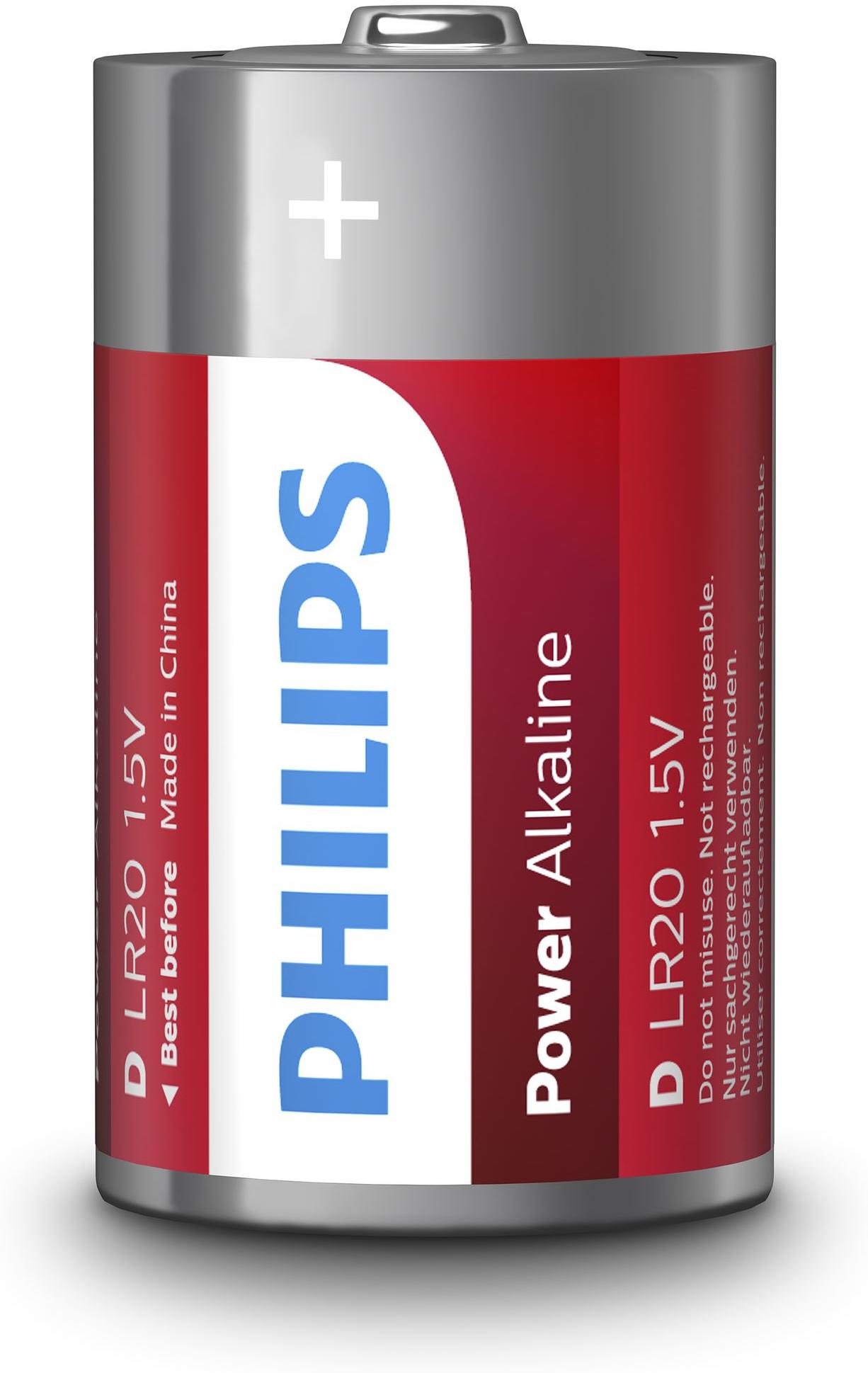 PHILIPS PILES ALCALINES LR20 X2
