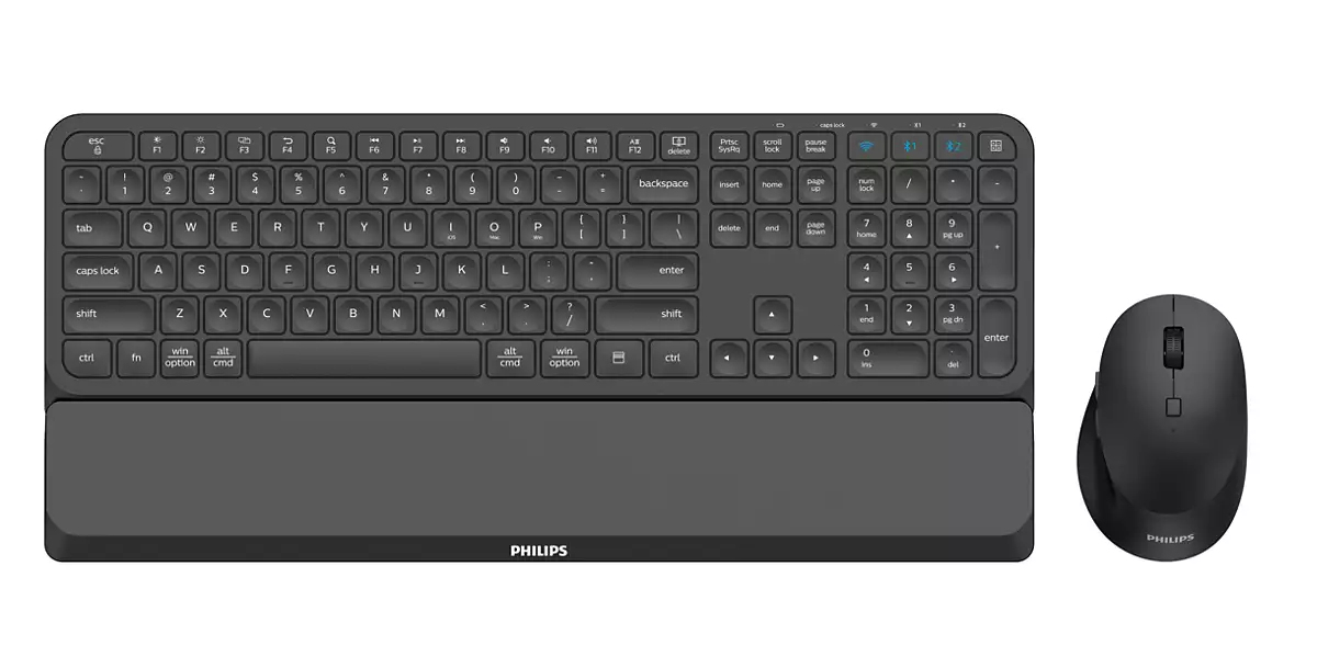 PHILIPS Ensemble clavier et souris sans fil Bluetooth SPT6607B/16, noir